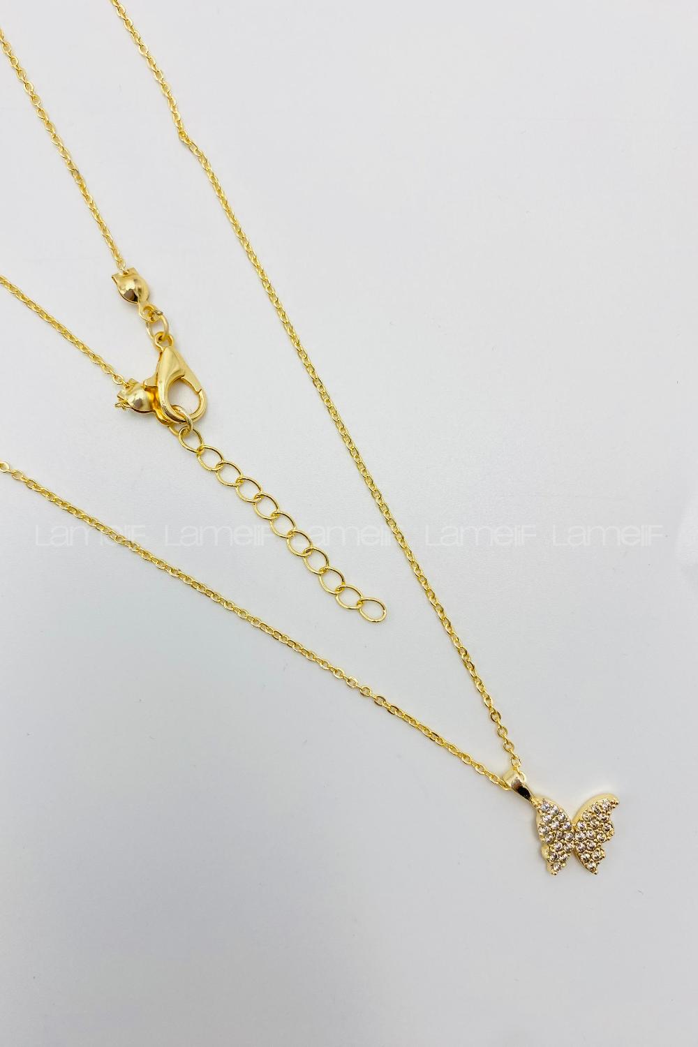Gold Gold Silver Straight Necklace