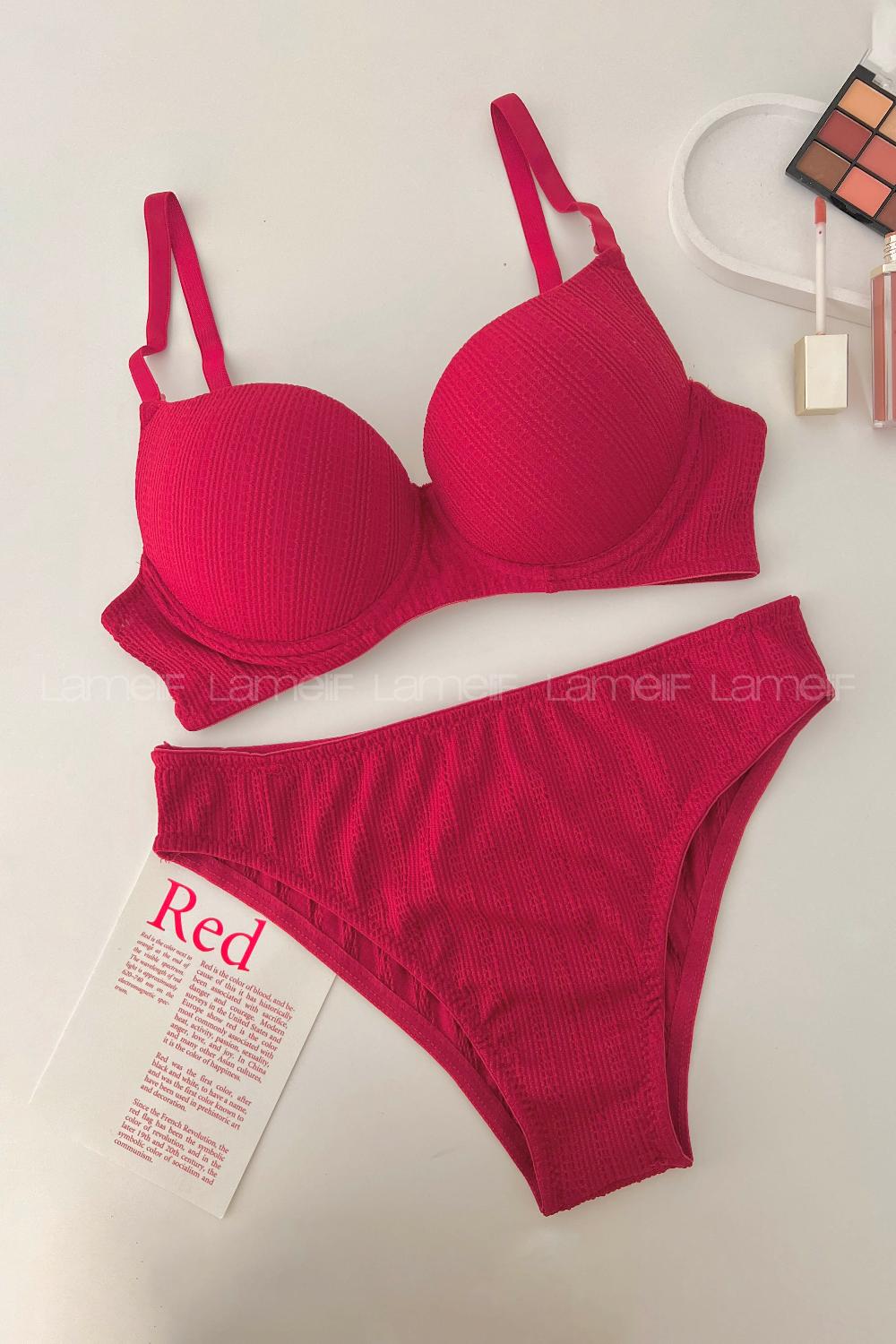 Sour Cherry Cotton Fabric Underwire Support Bralet