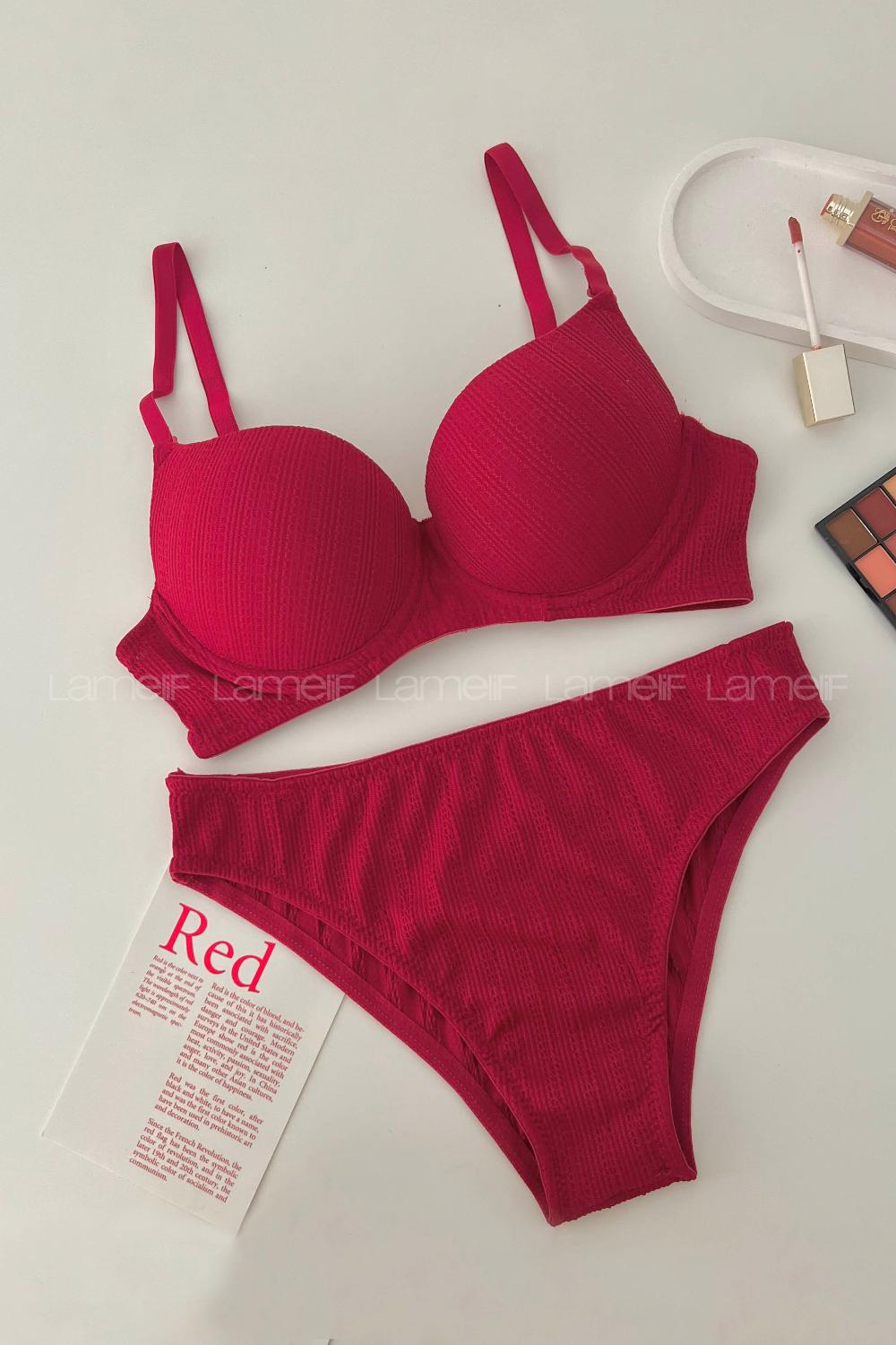 Sour Cherry Cotton Fabric Underwire Support Bralet