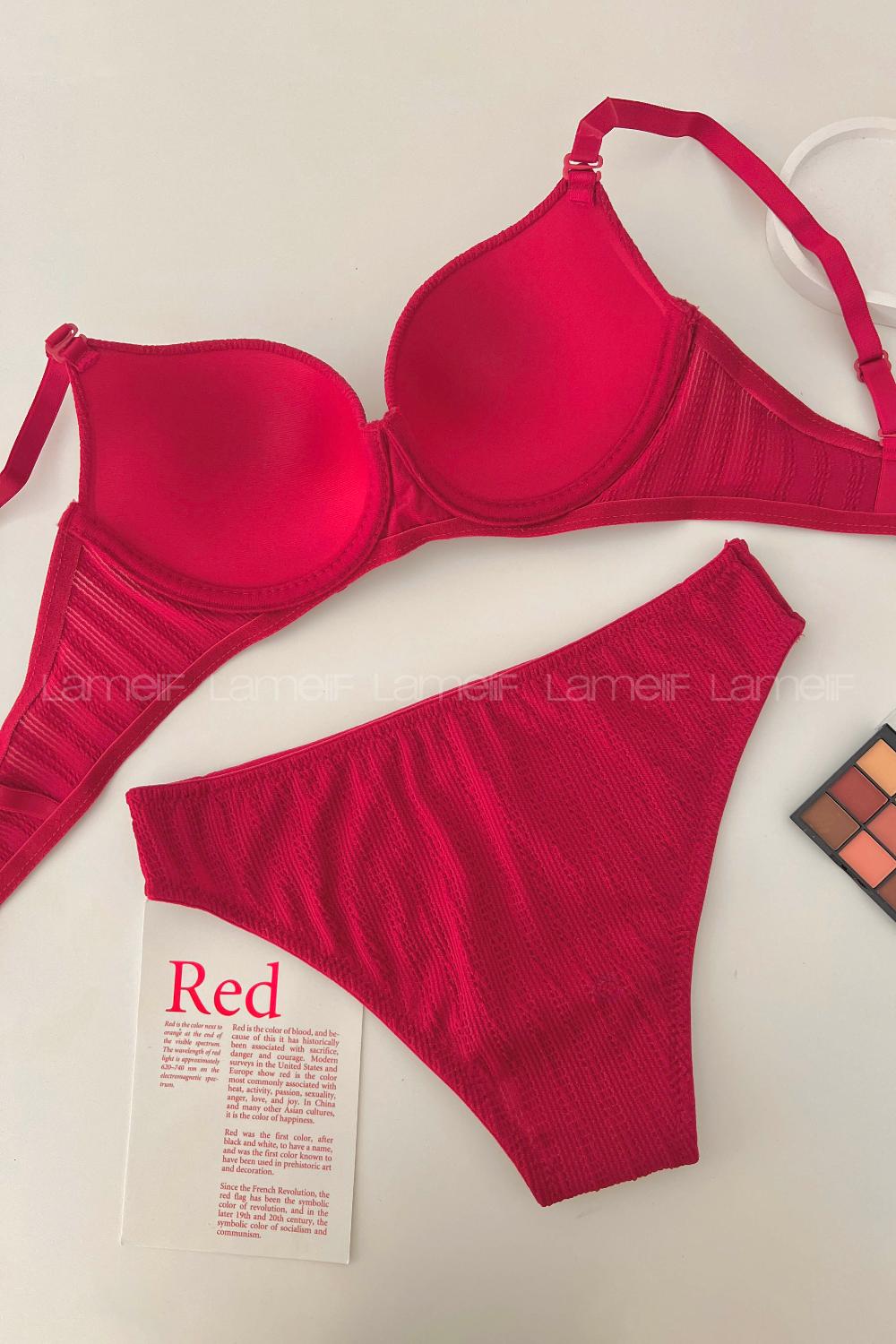 Sour Cherry Cotton Fabric Underwire Support Bralet