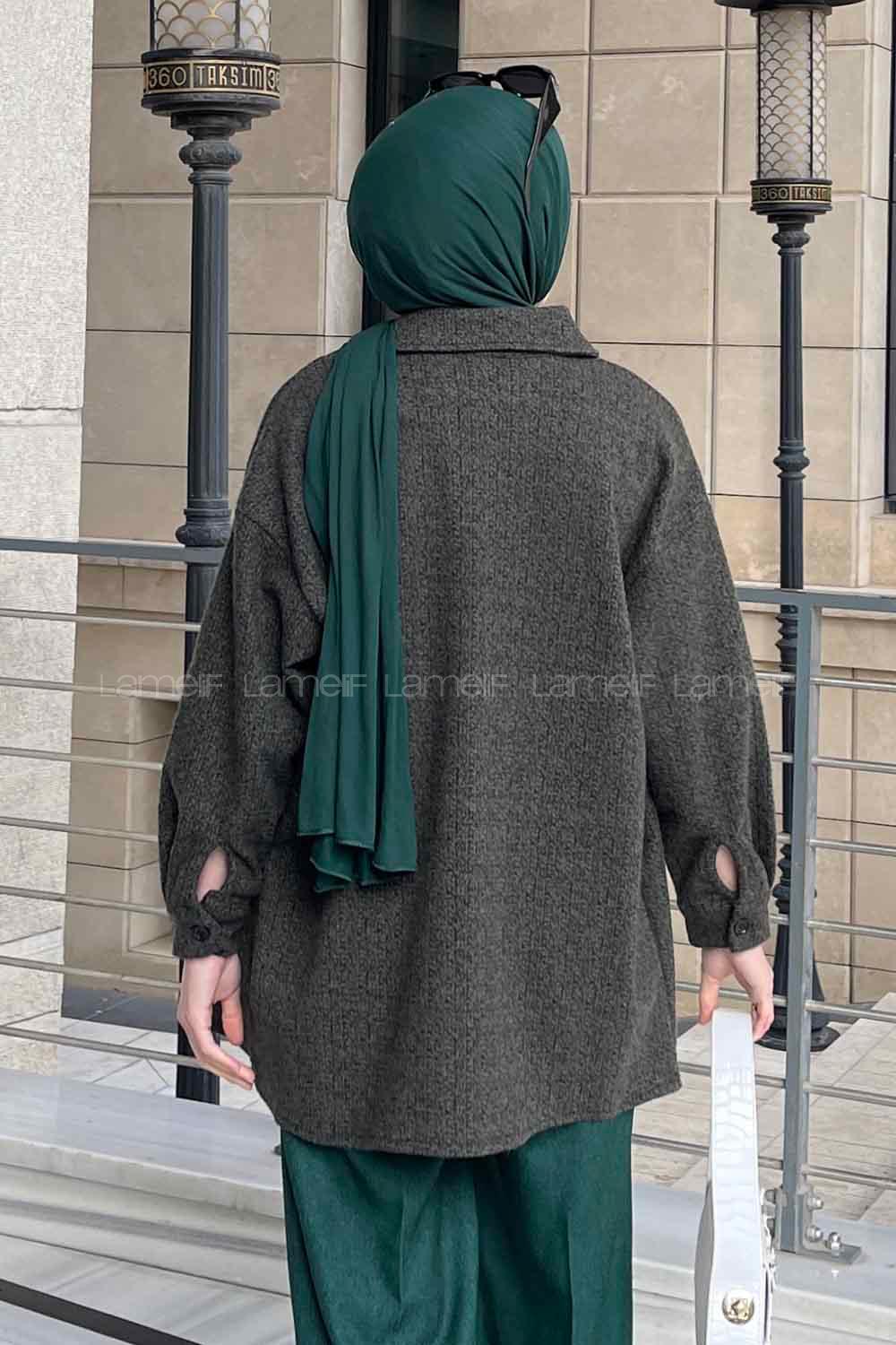 Khaki Shirt Collar Long Arm Cotton Fabric Shirt