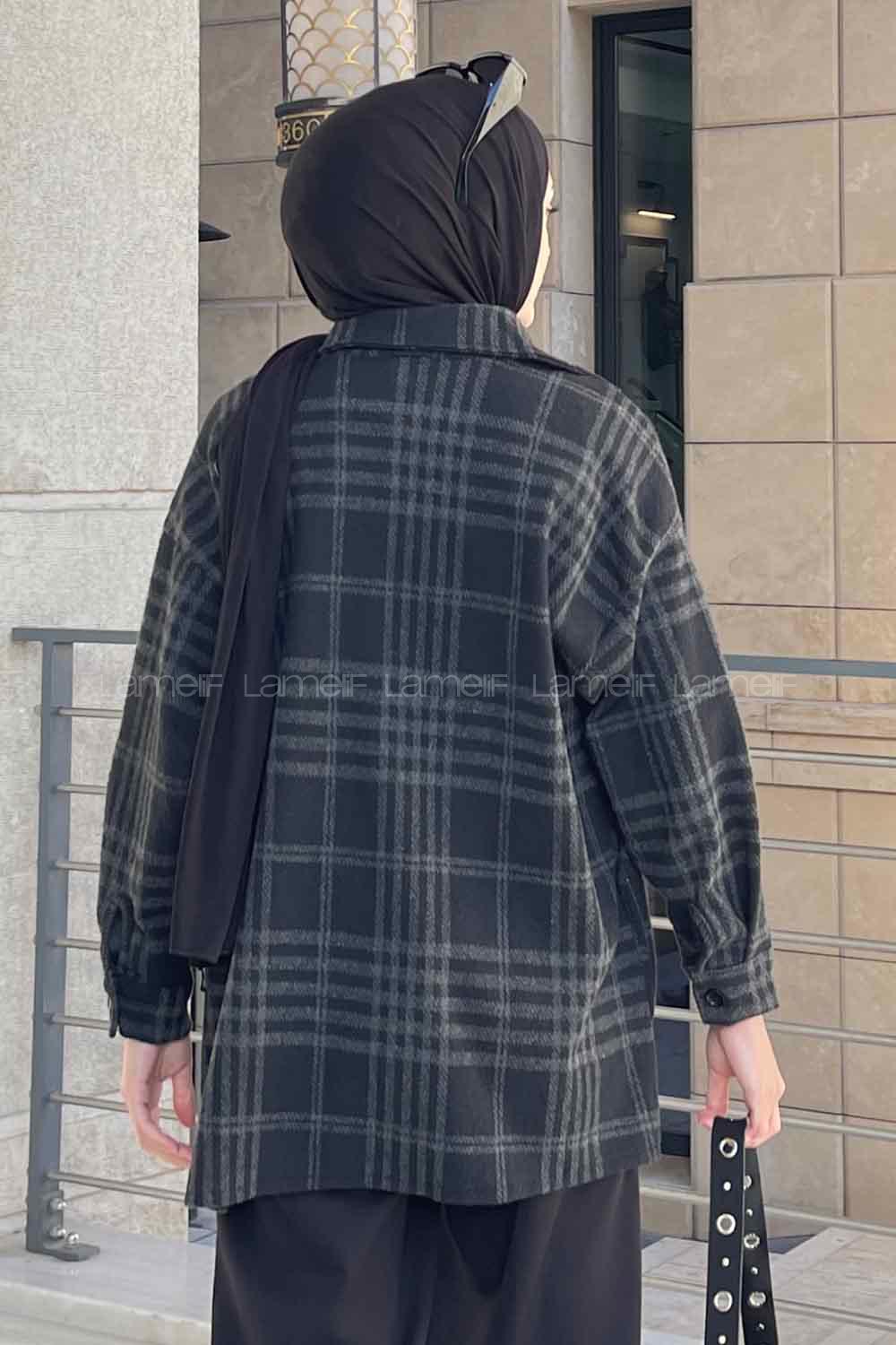 Black Shirt Collar Long Arm Cotton Fabric Printed Shirt