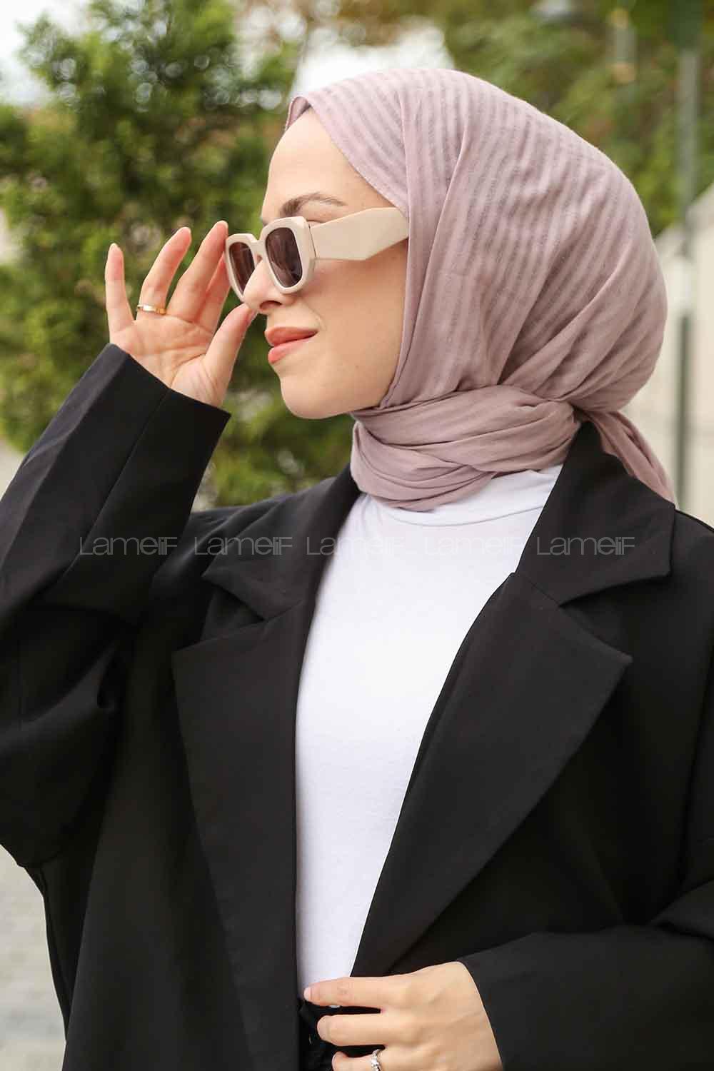 Lamelif Cotton Line Şal Açık Pudra