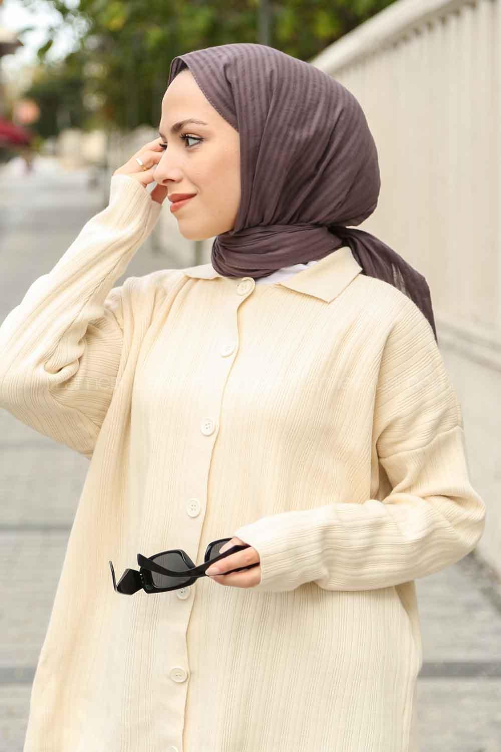 Lamelif Cotton Line Şal Antrasit