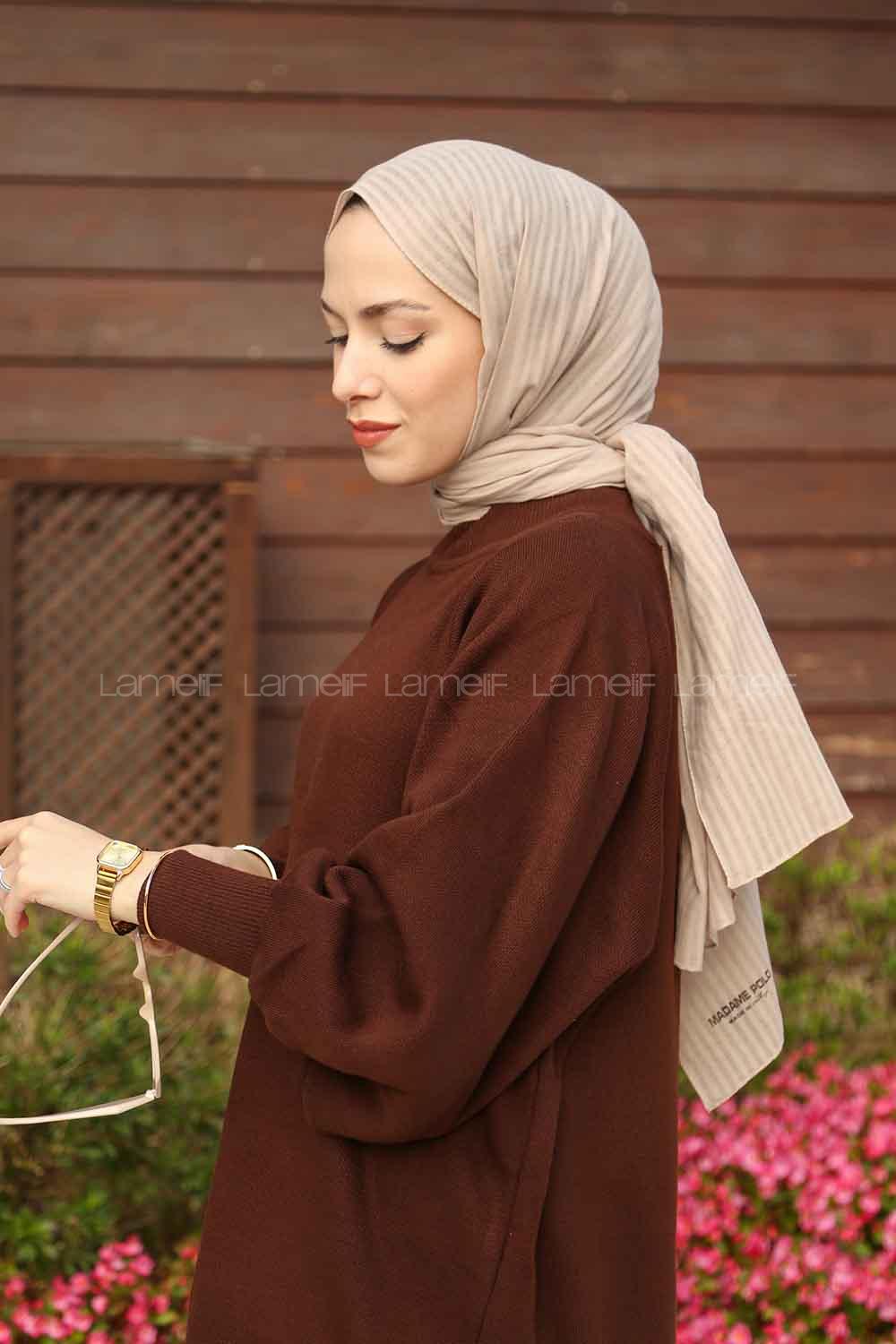 Lamelif Cotton Line Şal Bej