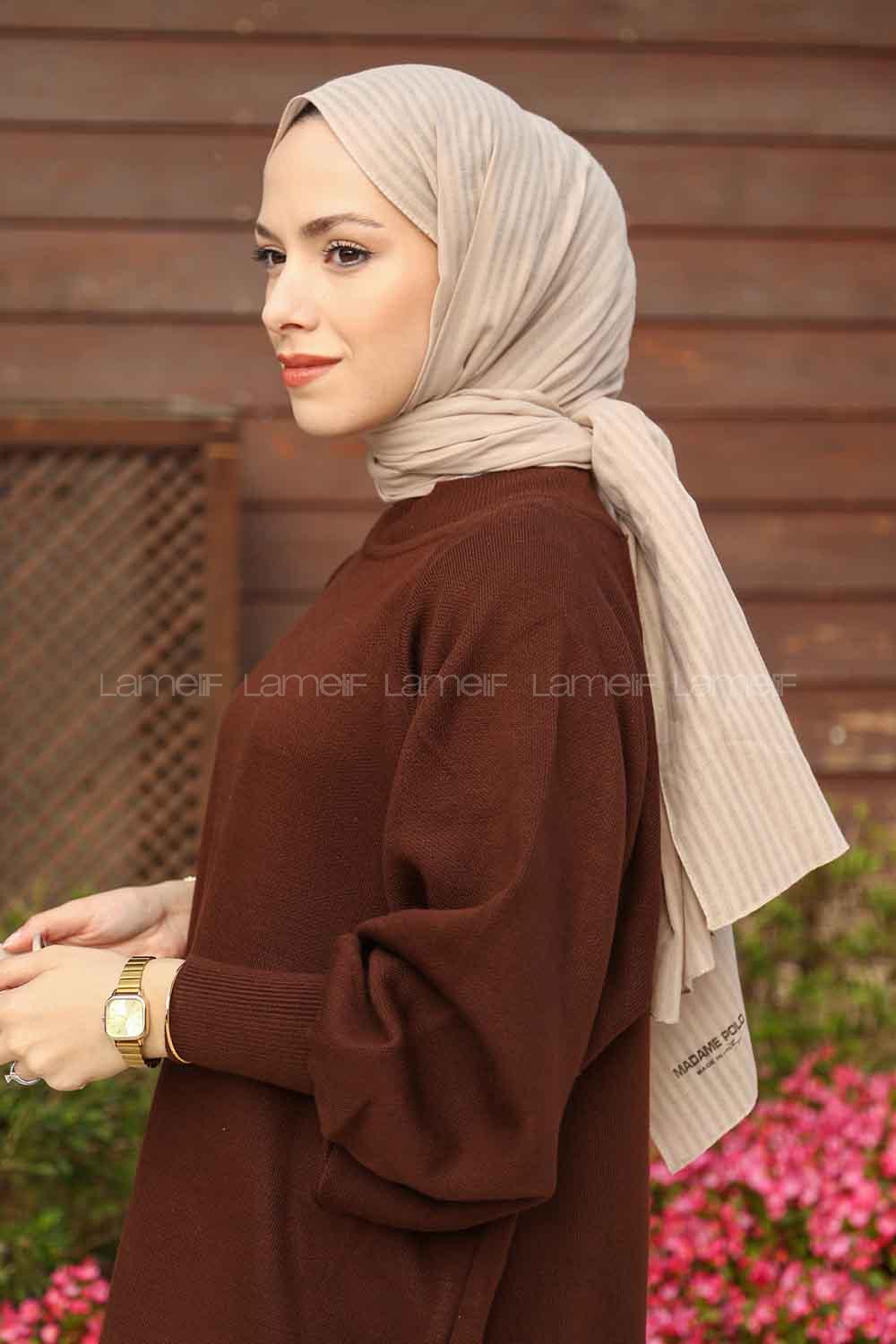 Lamelif Cotton Line Şal Bej