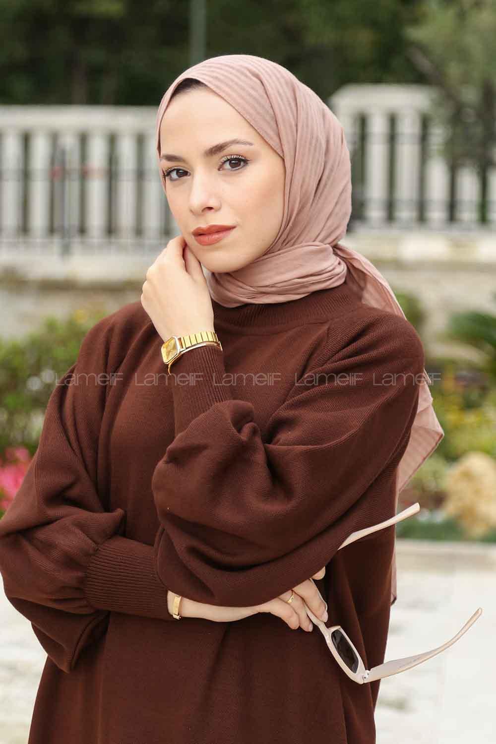 Lamelif Cotton Line Şal Camel