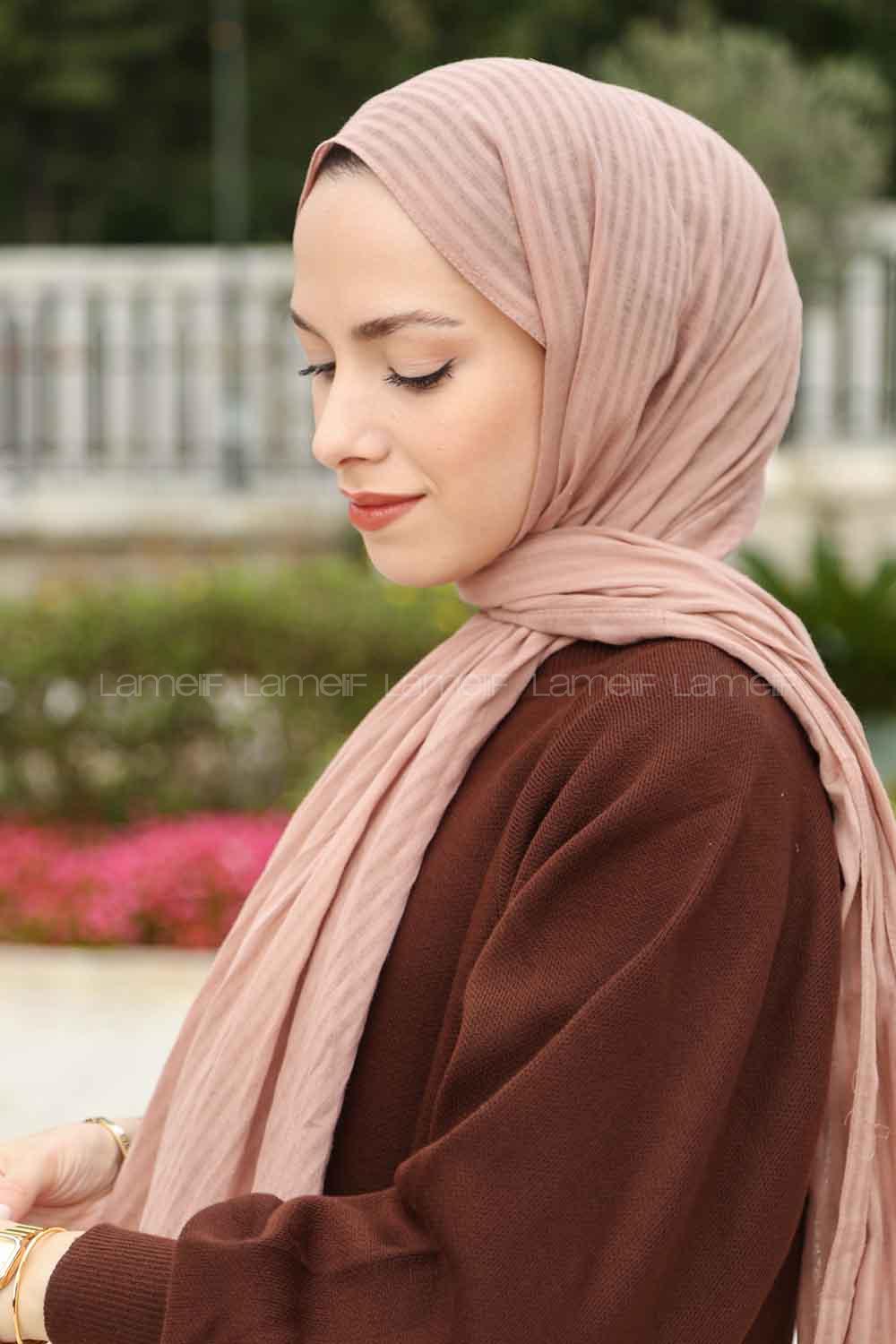 Lamelif Cotton Line Şal Camel
