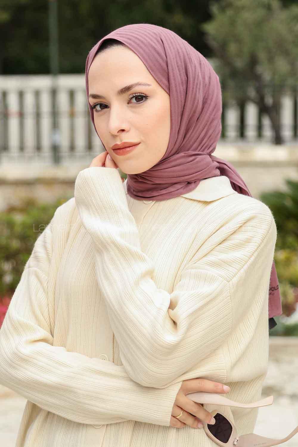 Lamelif Cotton Line Şal Gül Kurusu