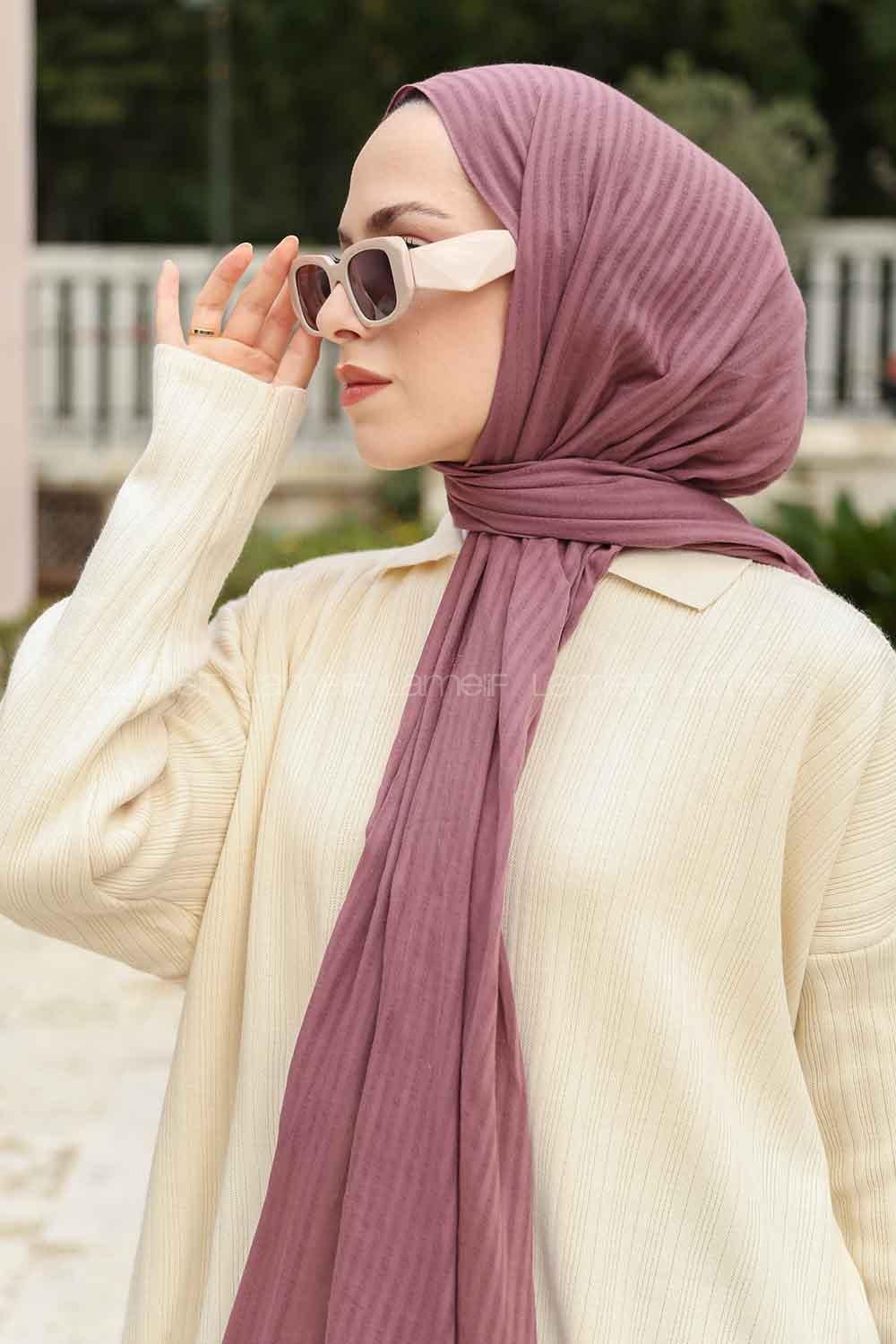 Lamelif Cotton Line Şal Gül Kurusu