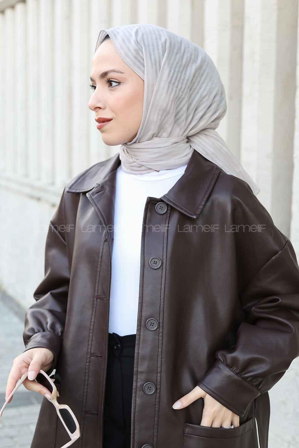 Lamelif Cotton Line Şal Gümüş Gri