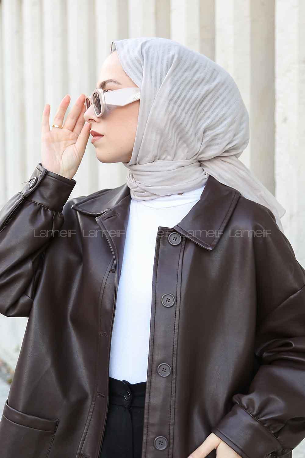 Lamelif Cotton Line Şal Gümüş Gri