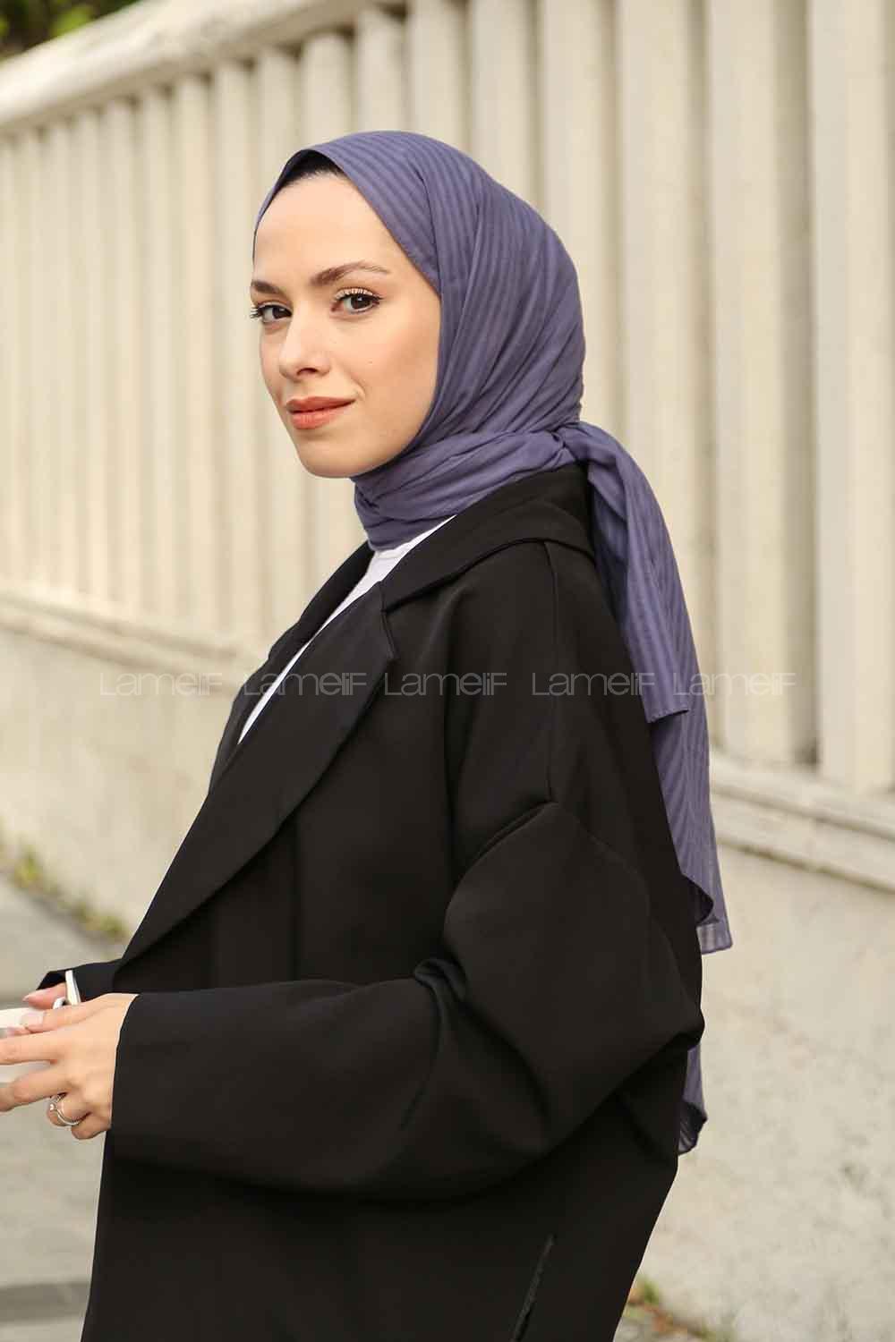 Lamelif Cotton Line Şal İndigo