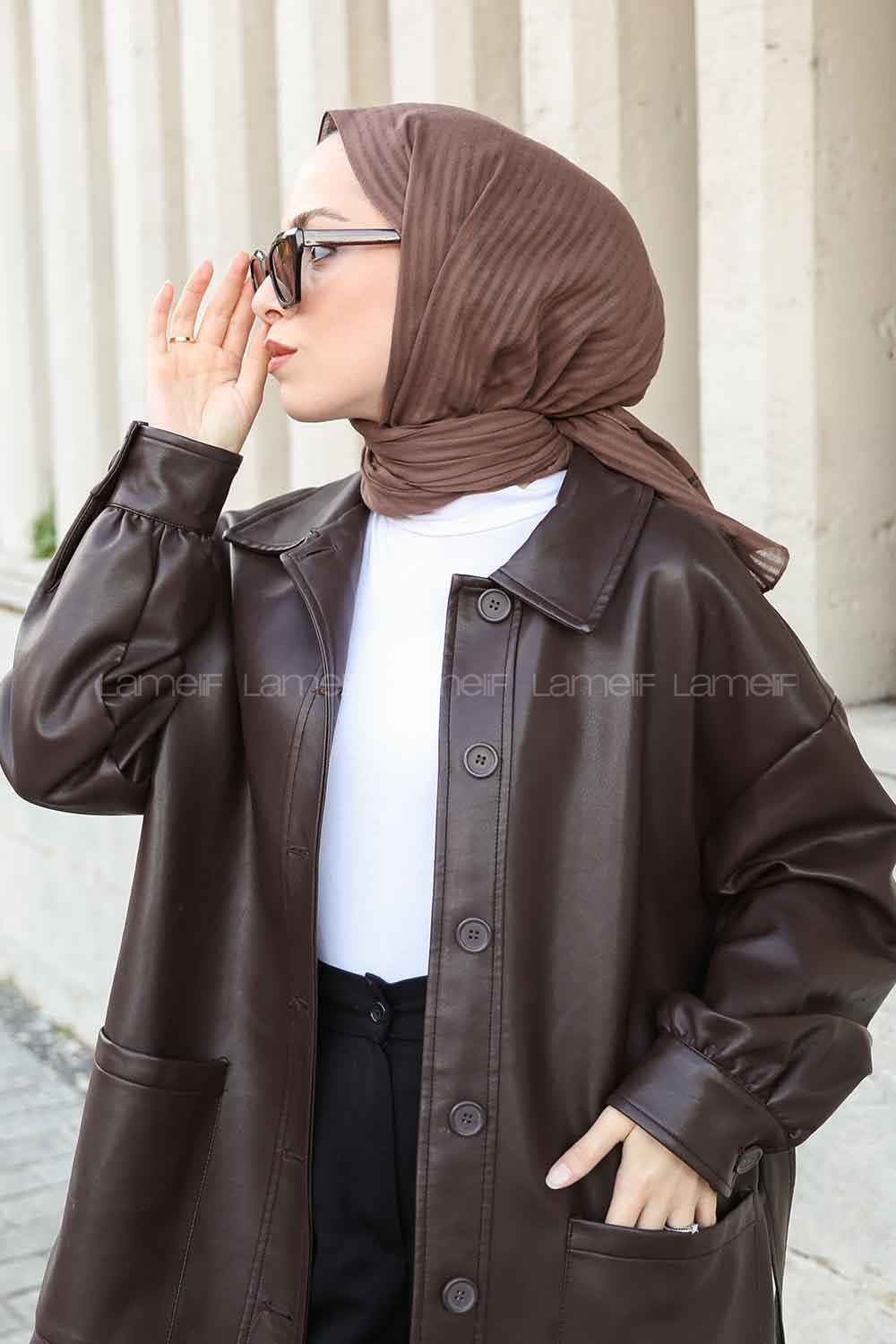 Lamelif Cotton Line Şal Kakao