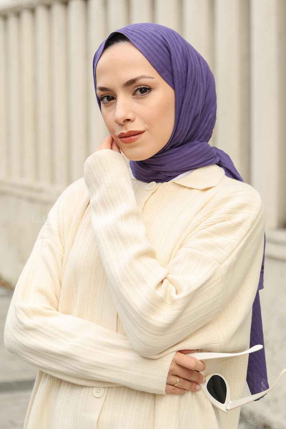 Lamelif Cotton Line Şal Lavanta