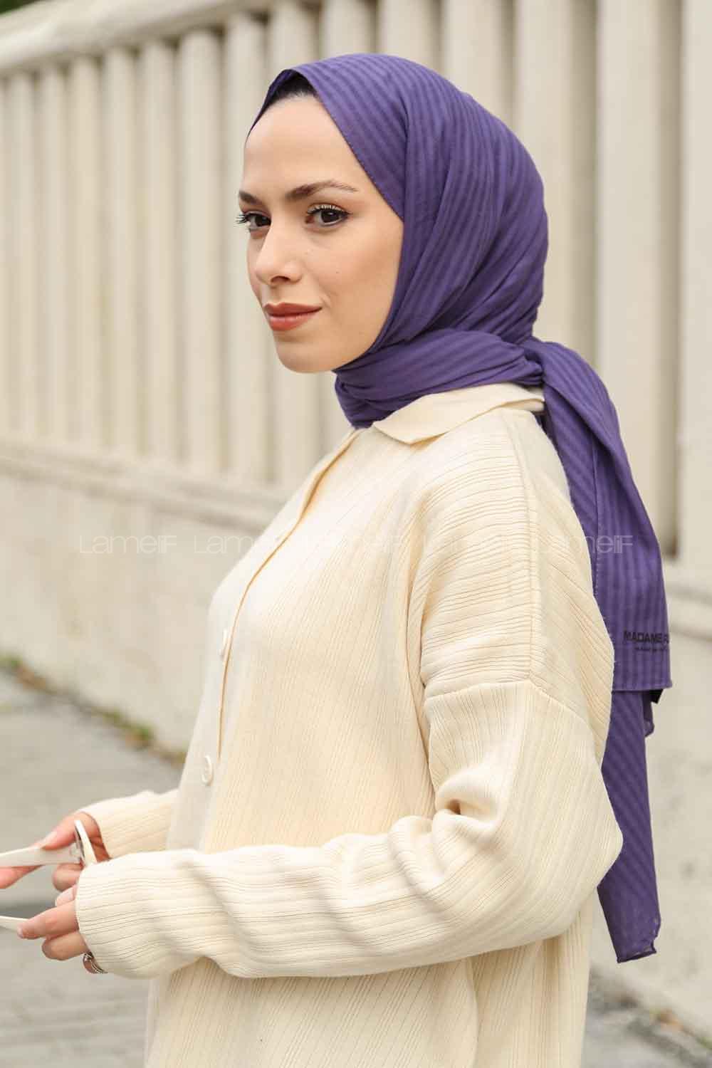 Lamelif Cotton Line Şal Lavanta