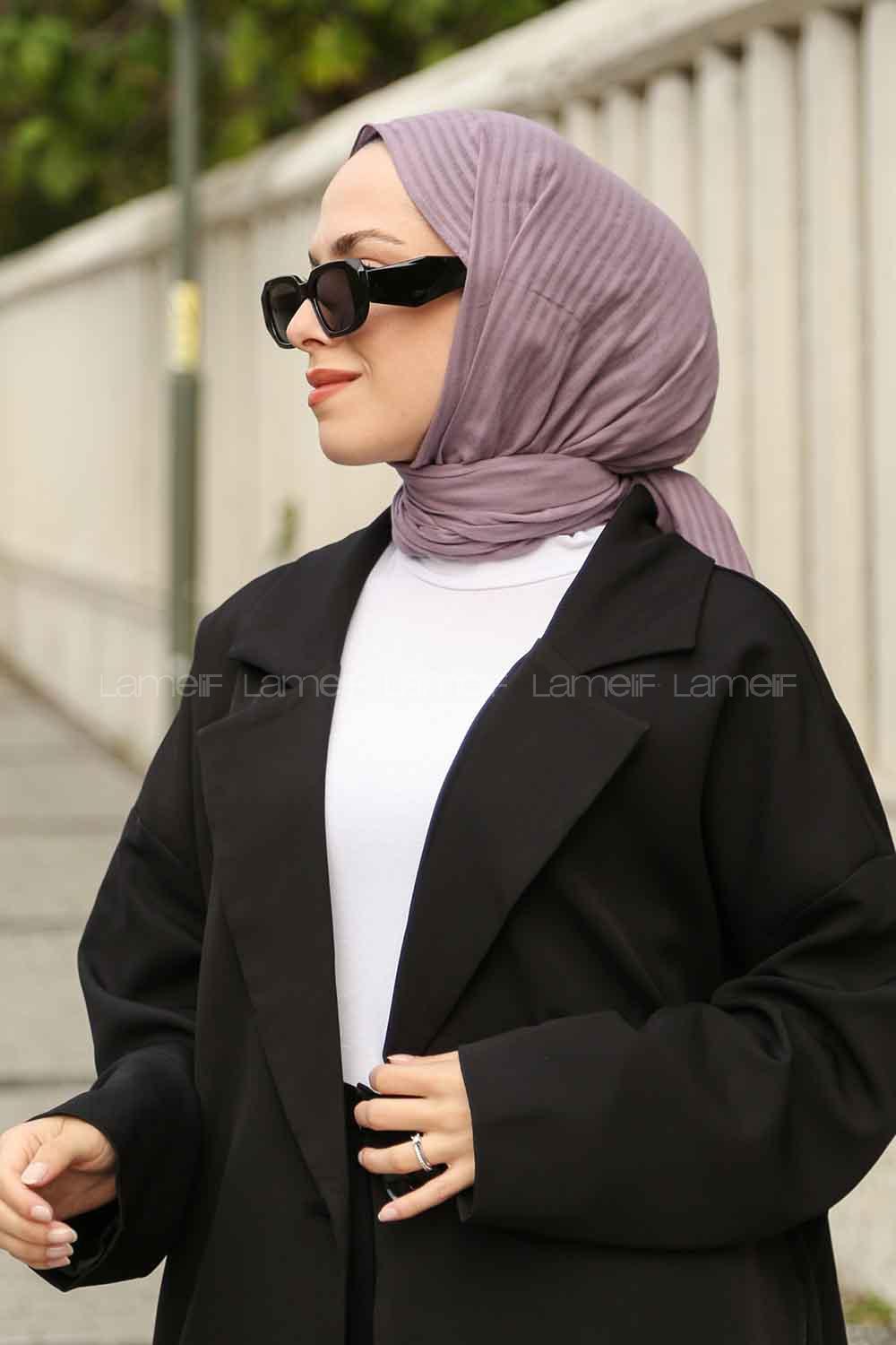 Lamelif Cotton Line Şal Leylak