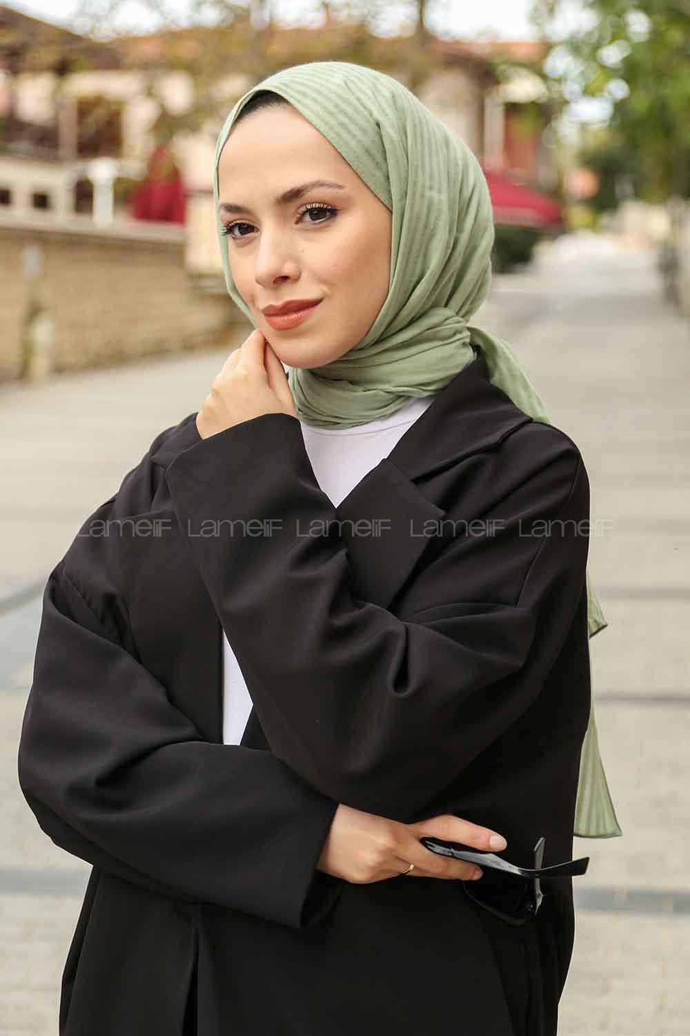 Lamelif Cotton Line Şal Mint Yeşili