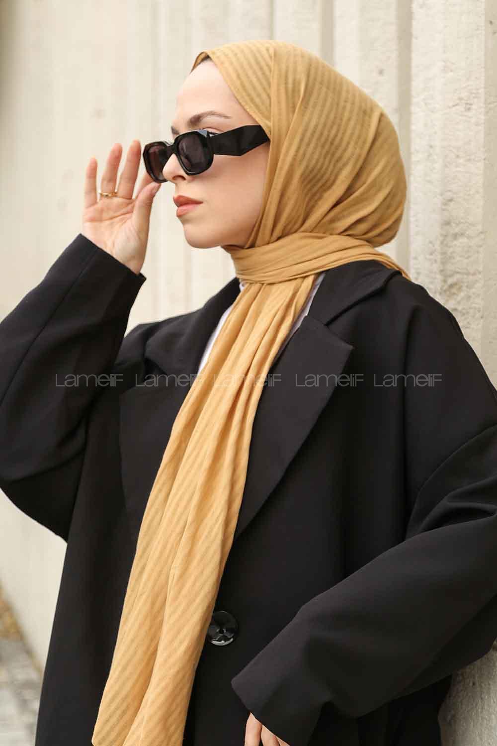 Lamelif Cotton Line Şal Sarı