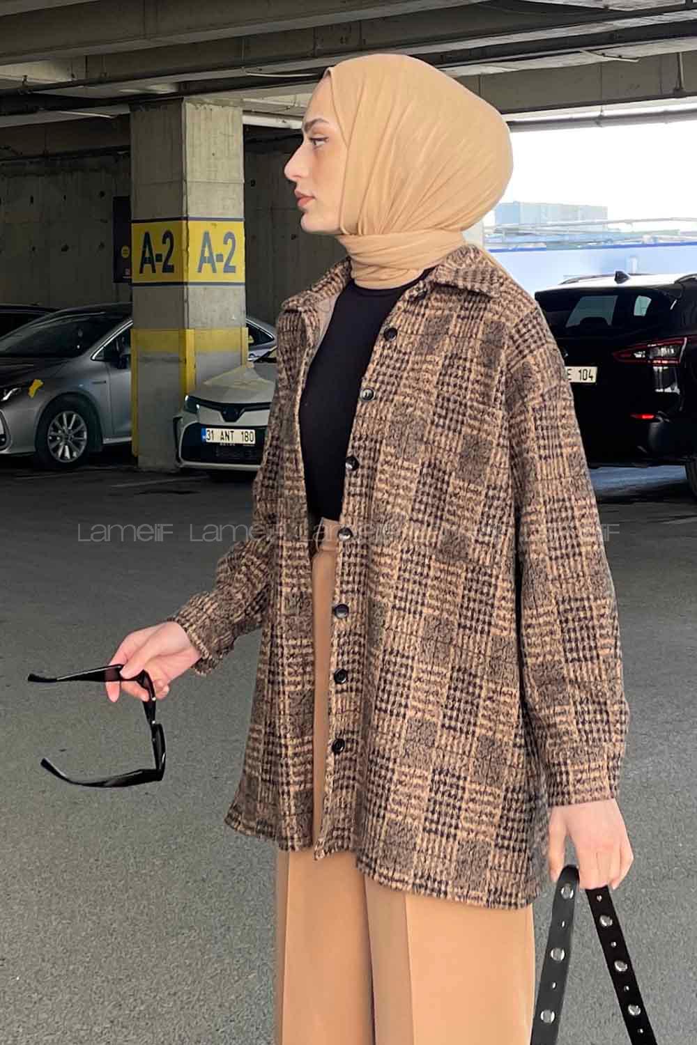 Lamelif Kareli Oduncu Gömlek Kahve