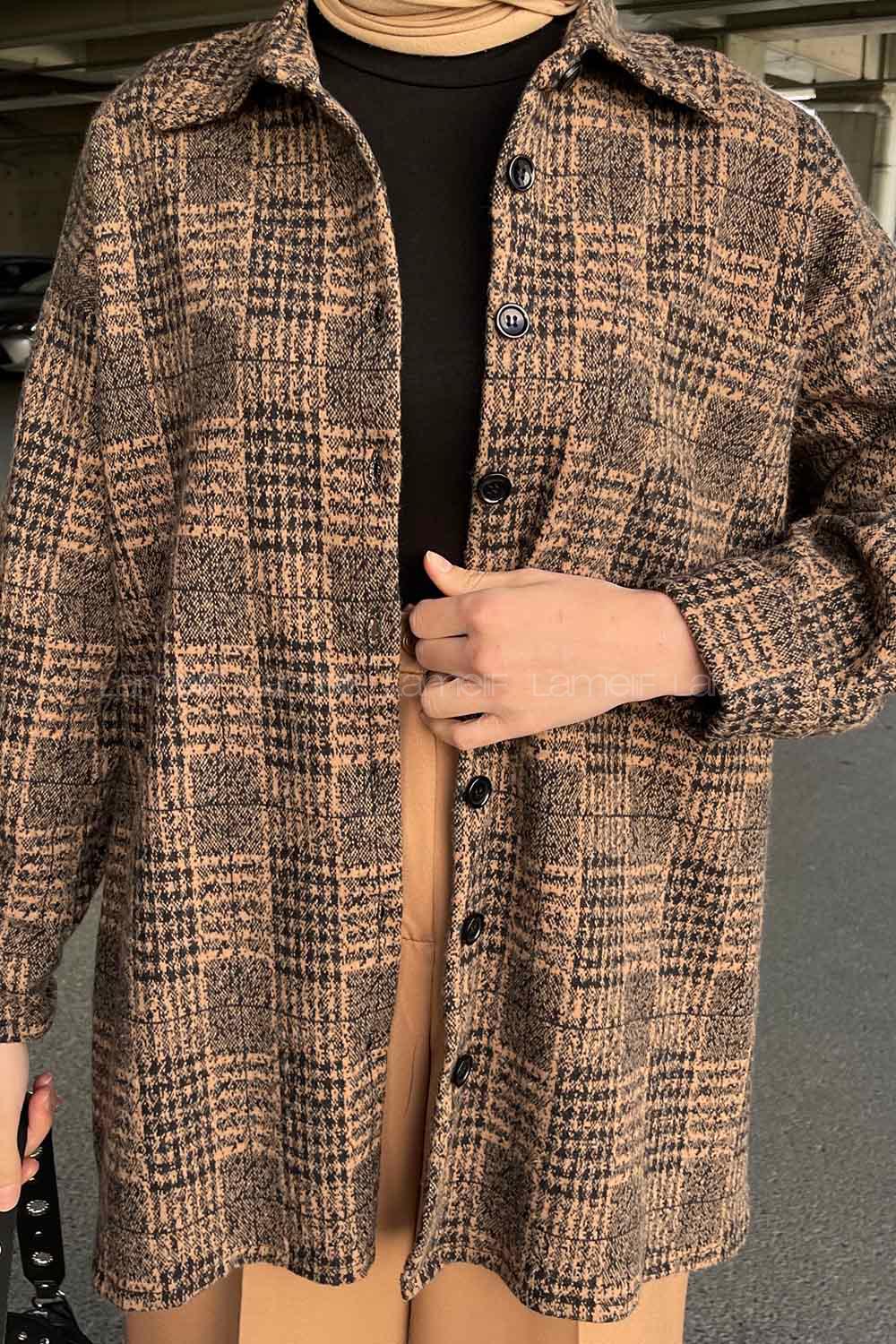 Lamelif Kareli Oduncu Gömlek Kahve