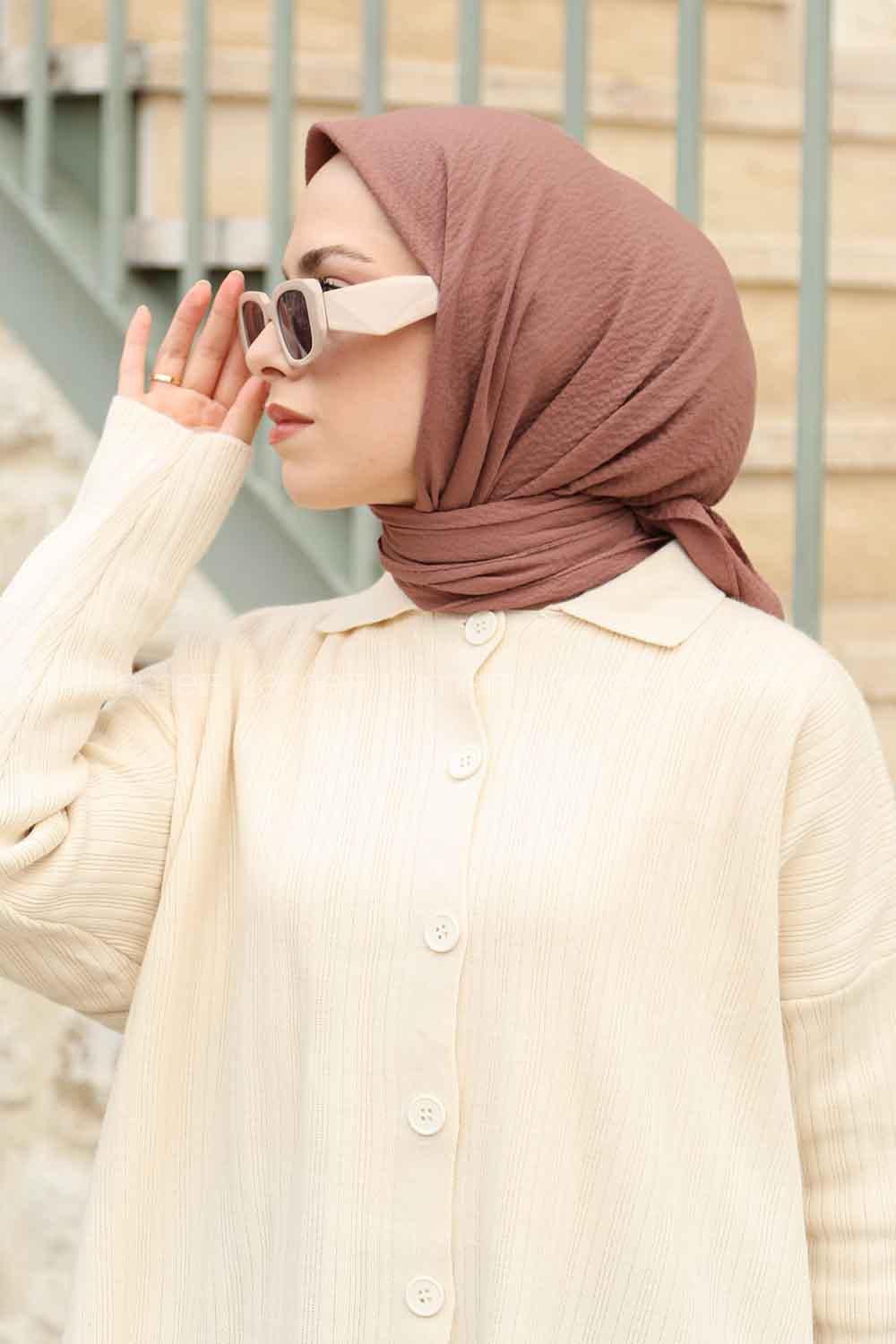 Ashes Gray Cotton Fabric Straight Shawl