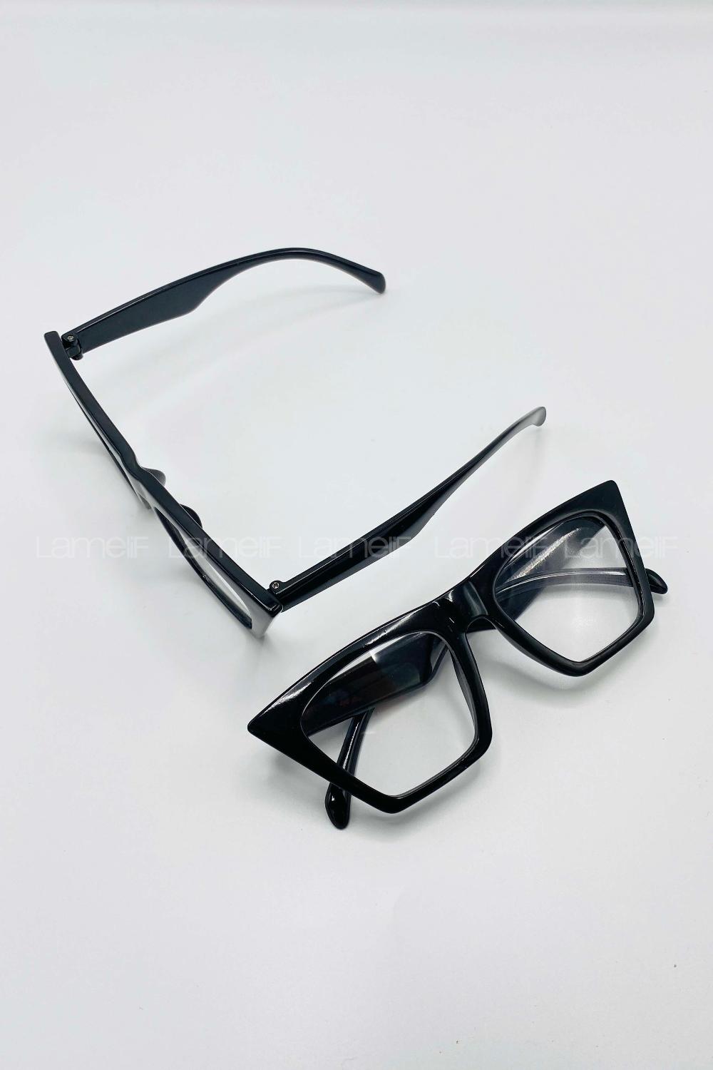 Lamelif Siyah-Şeffaf Cat Eye Güneş Gözlüğü