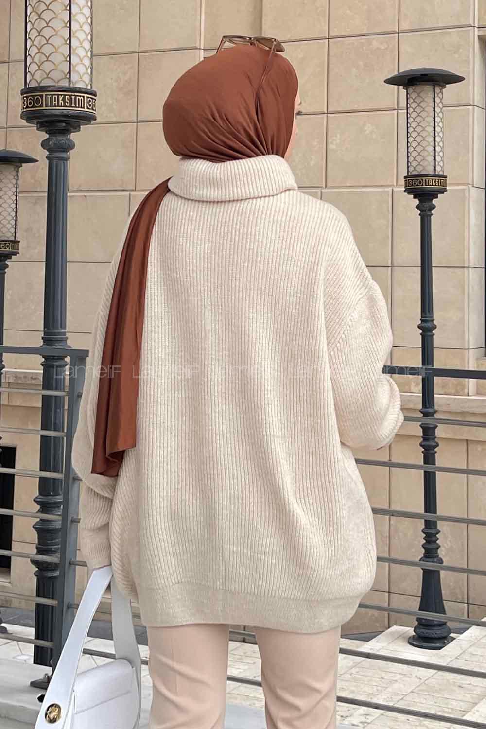 Lamelif Degaje Yaka Kazak Bej