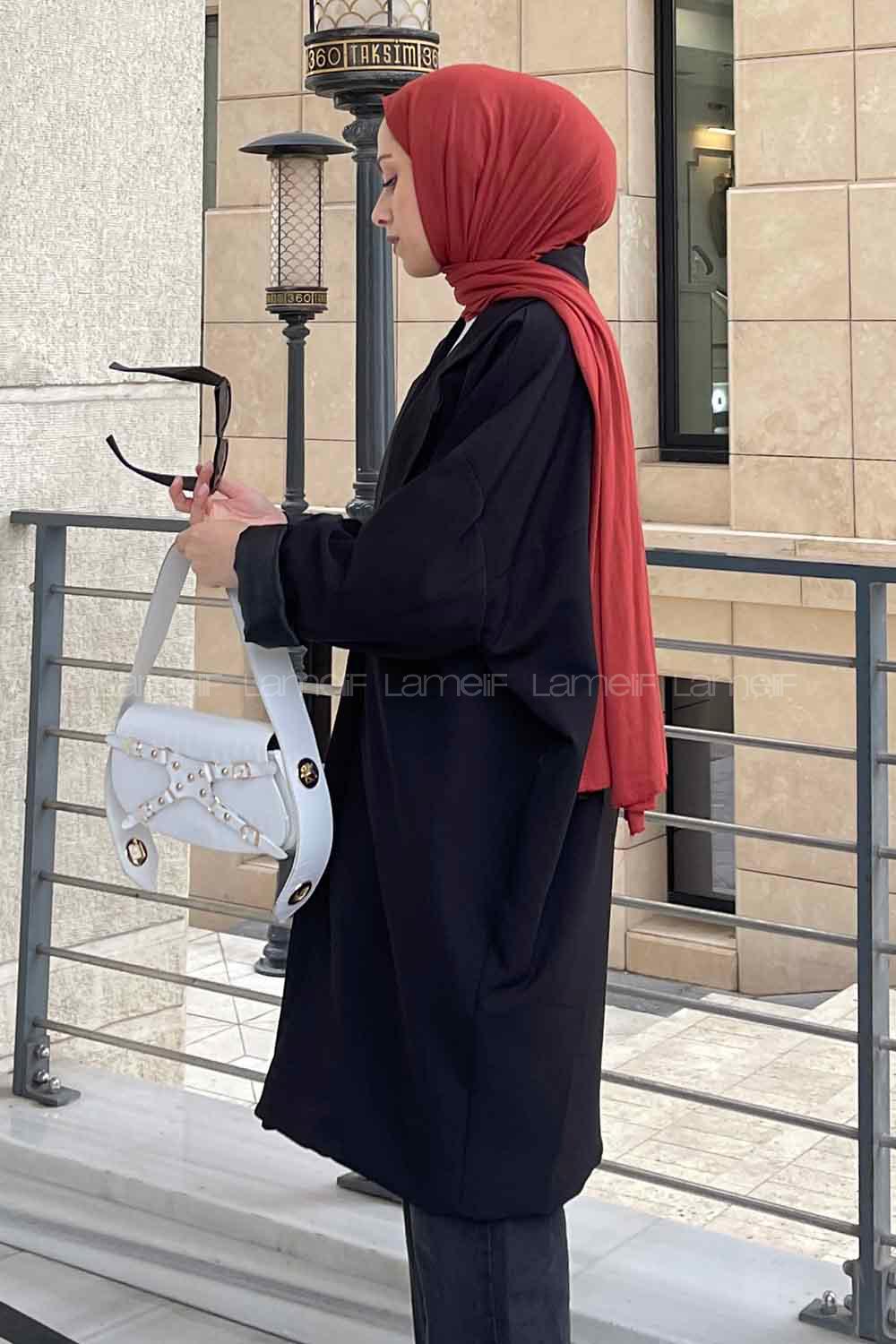 Lamelif Owen Düğme detaylı  Ceket Siyah