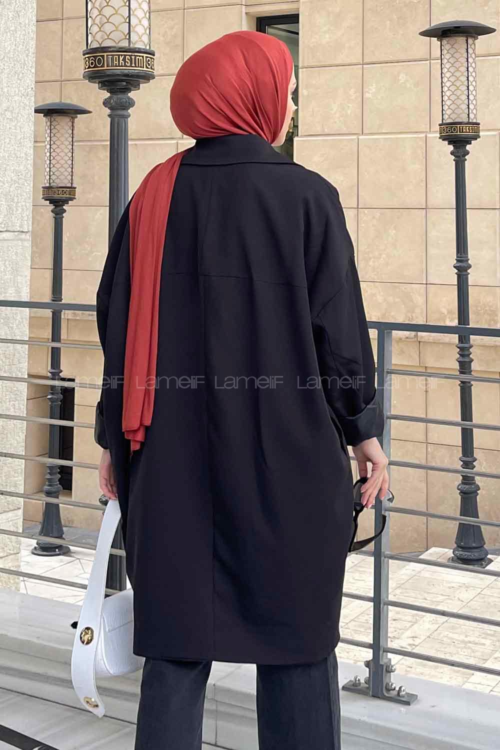 Lamelif Owen Düğme detaylı  Ceket Siyah