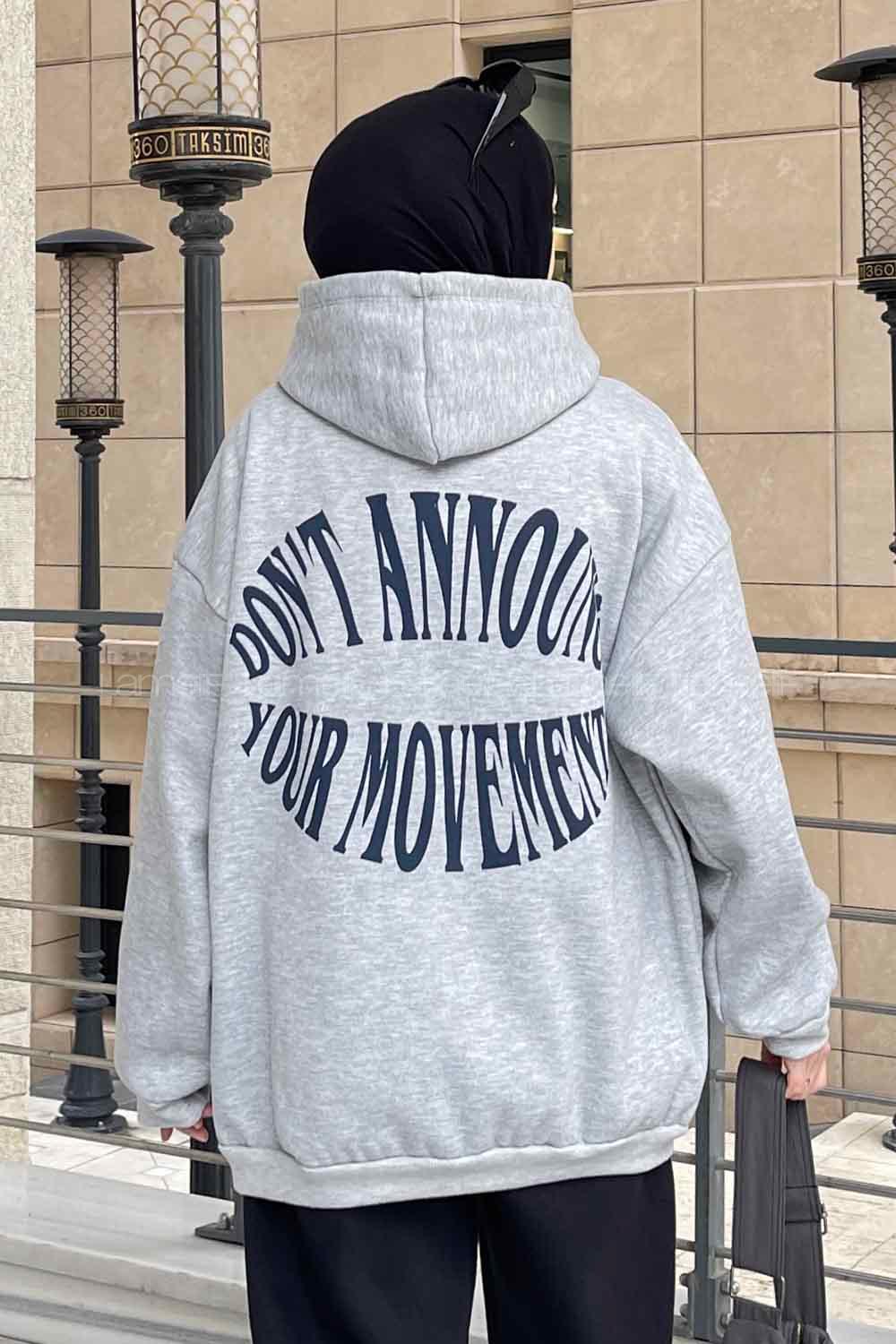 Lamelif Wrstbhvr Baskılı Sweatshirt Gri