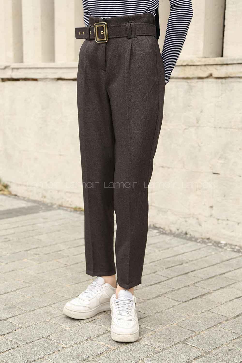 Anthracite Linen High Waist Linen Pants
