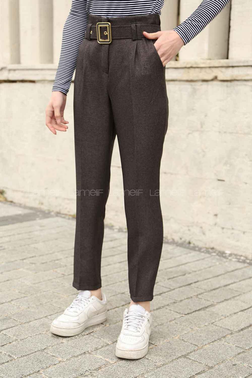 Anthracite Linen High Waist Linen Pants