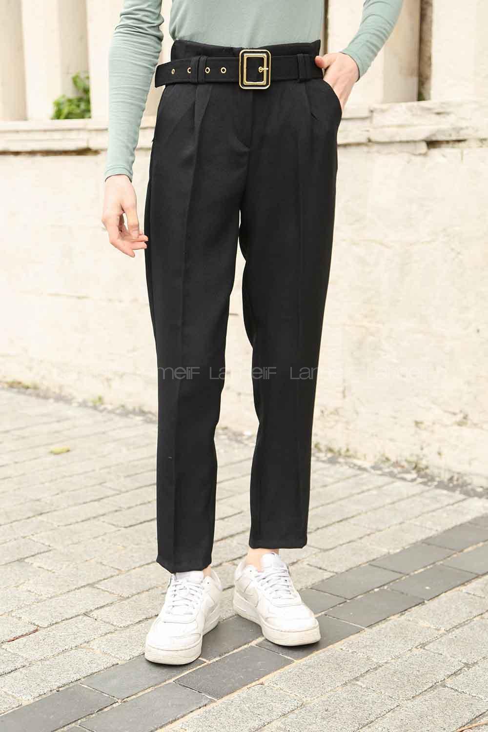 Black Linen High Waist Linen Pants