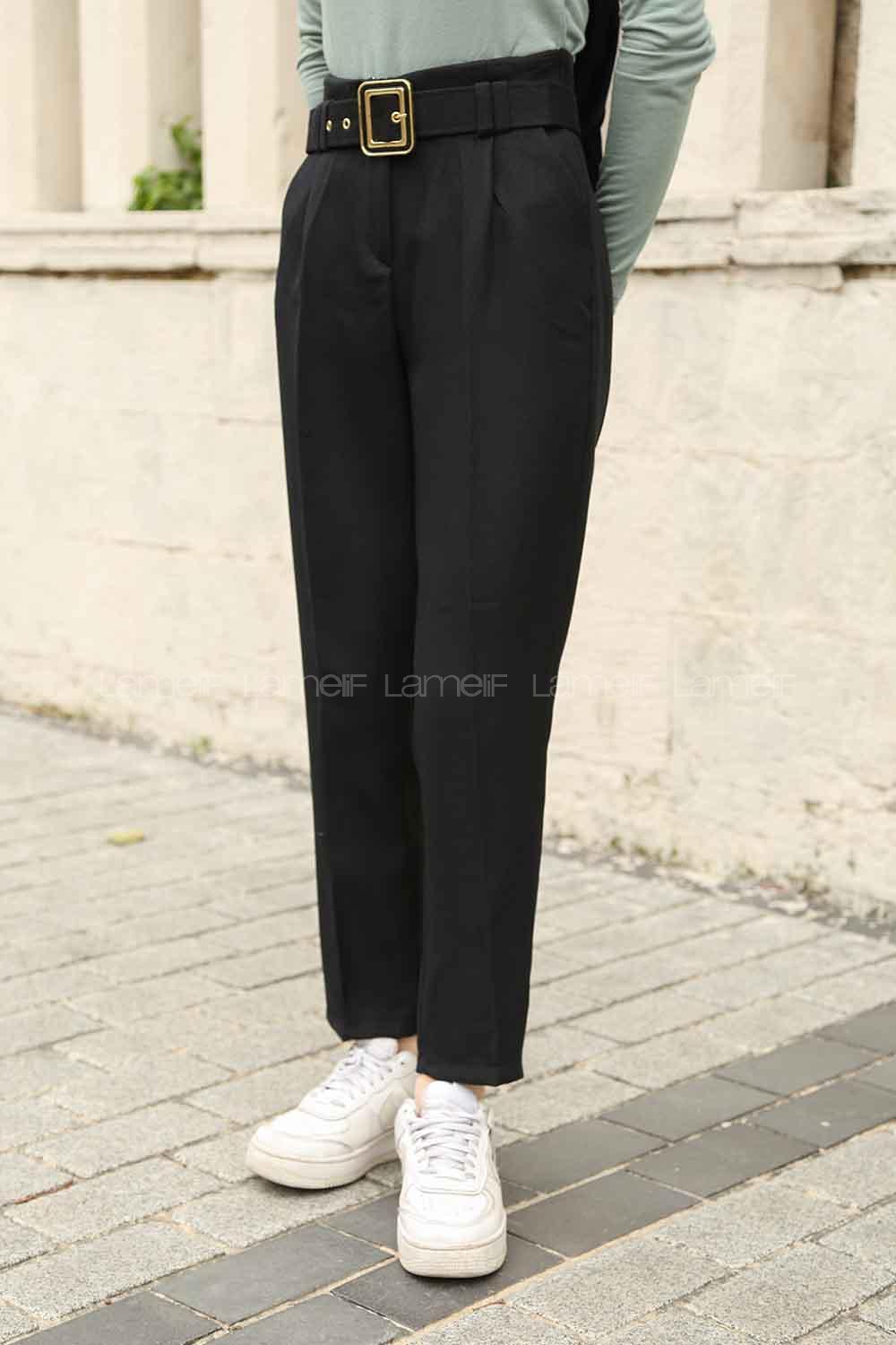 Black Linen High Waist Linen Pants