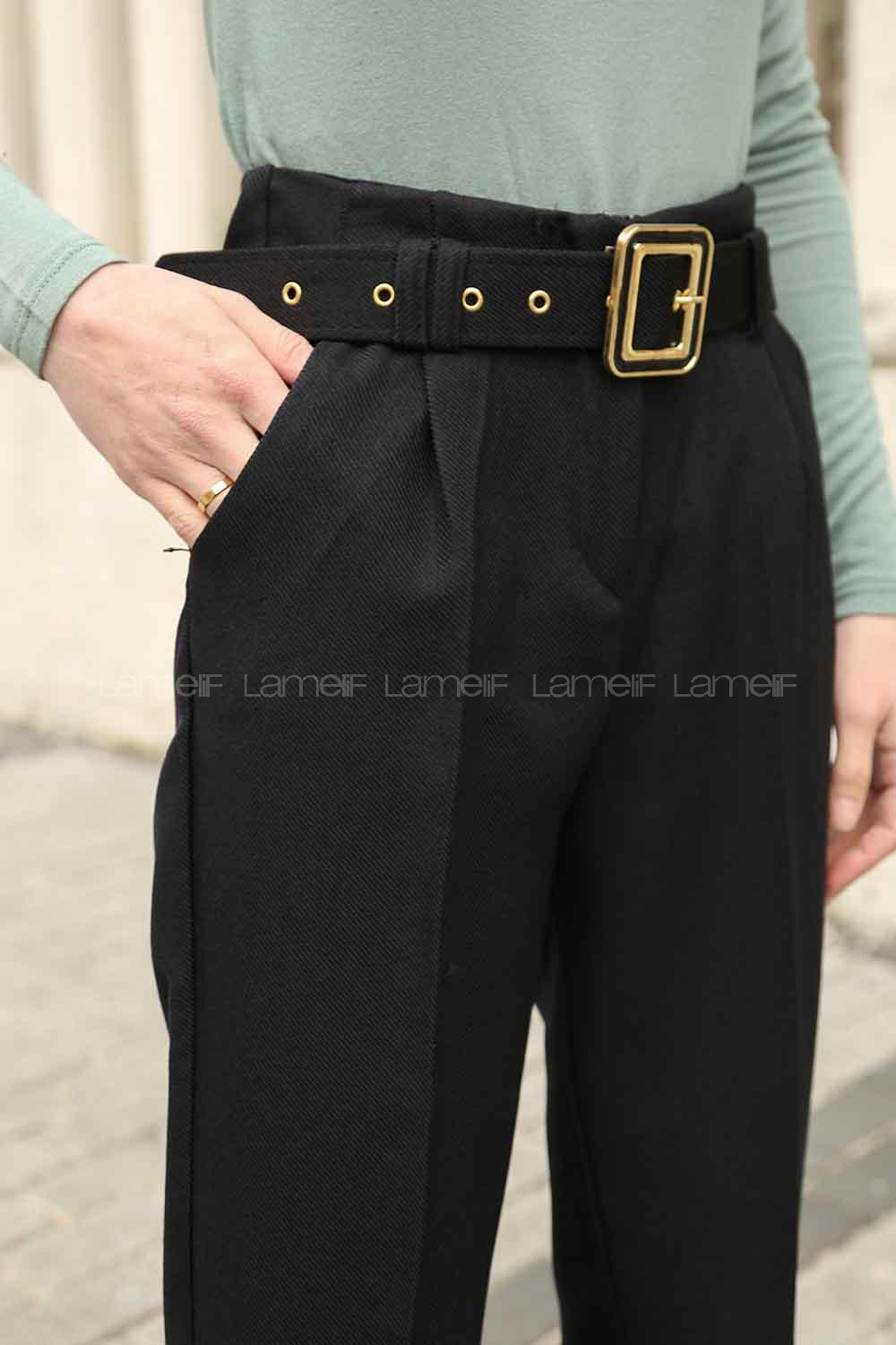 Black Linen High Waist Linen Pants