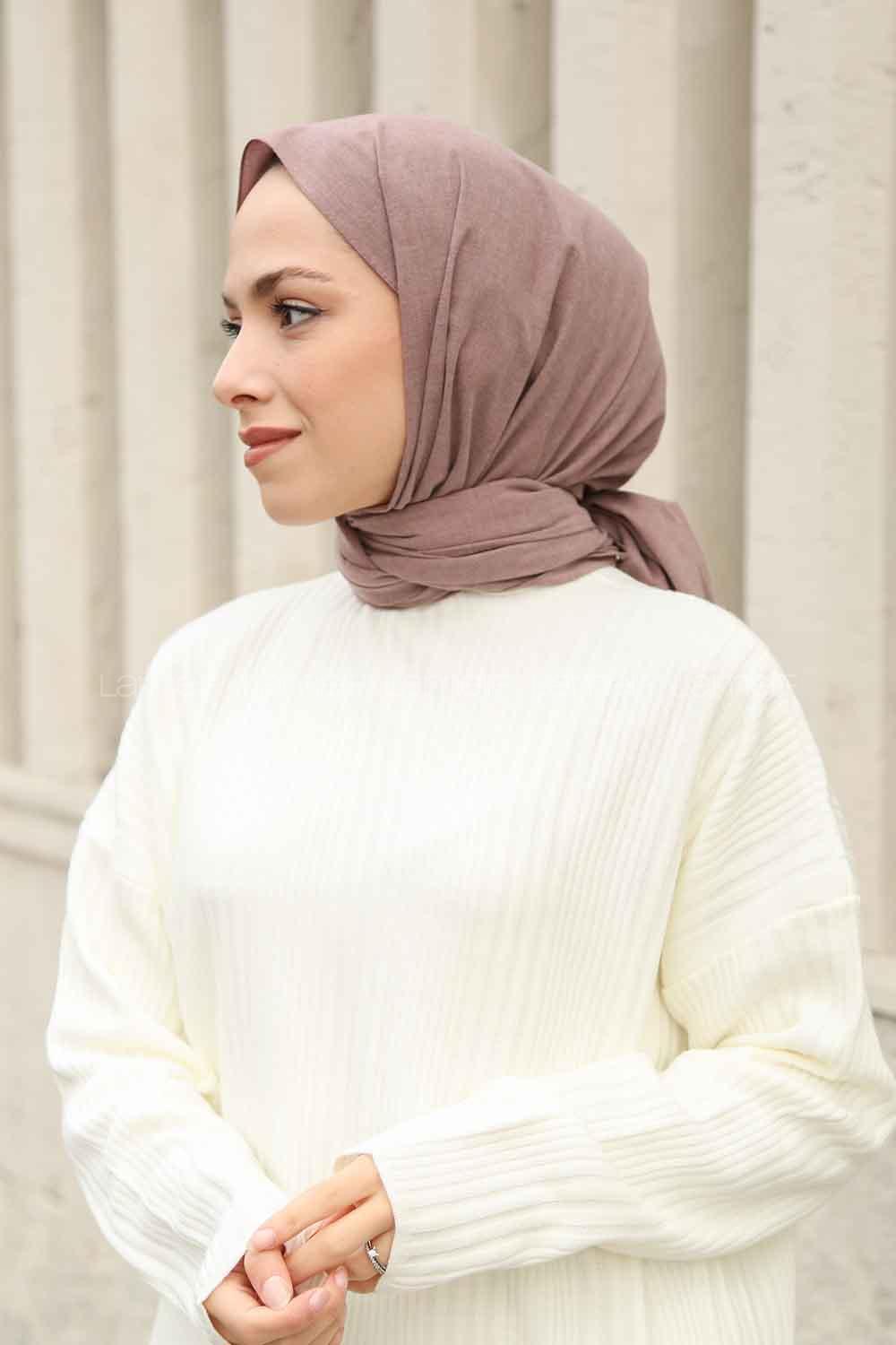 Lamelif Keten Şal Pudra