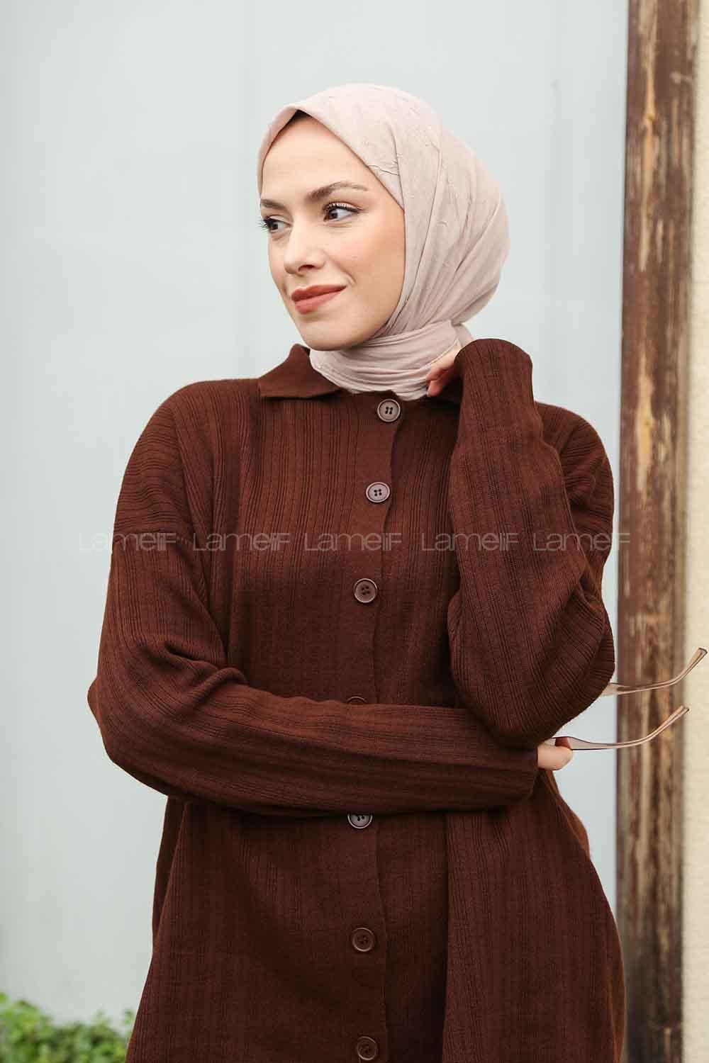 Lamelif Bambu Eşarp Koyu Taş