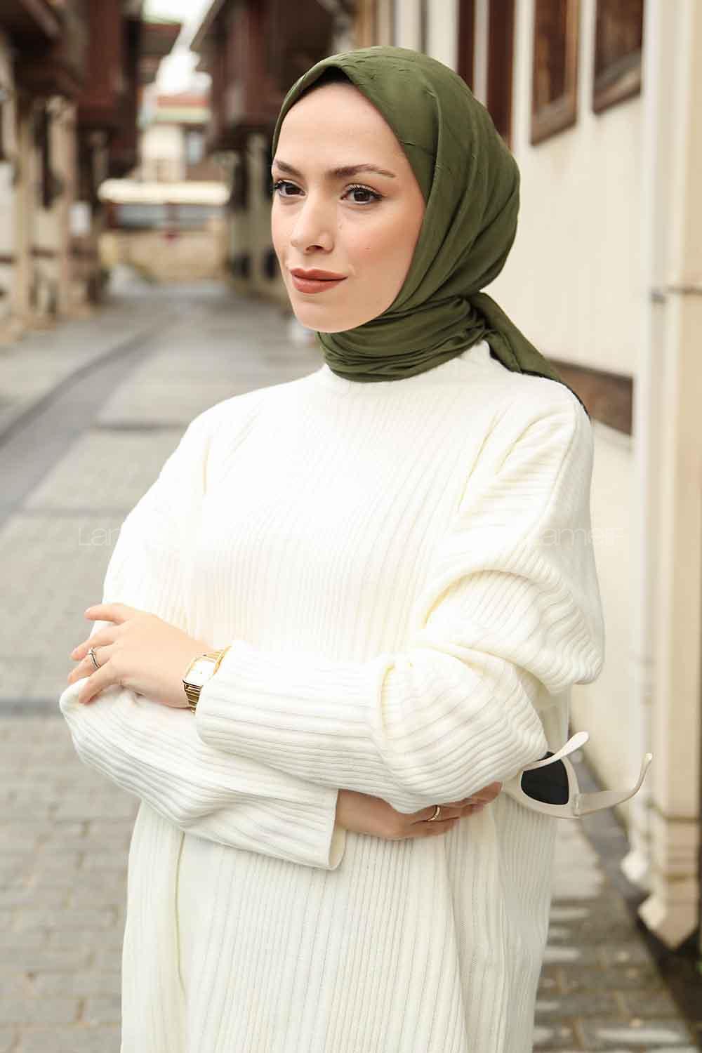 Lamelif Bambu Eşarp Haki