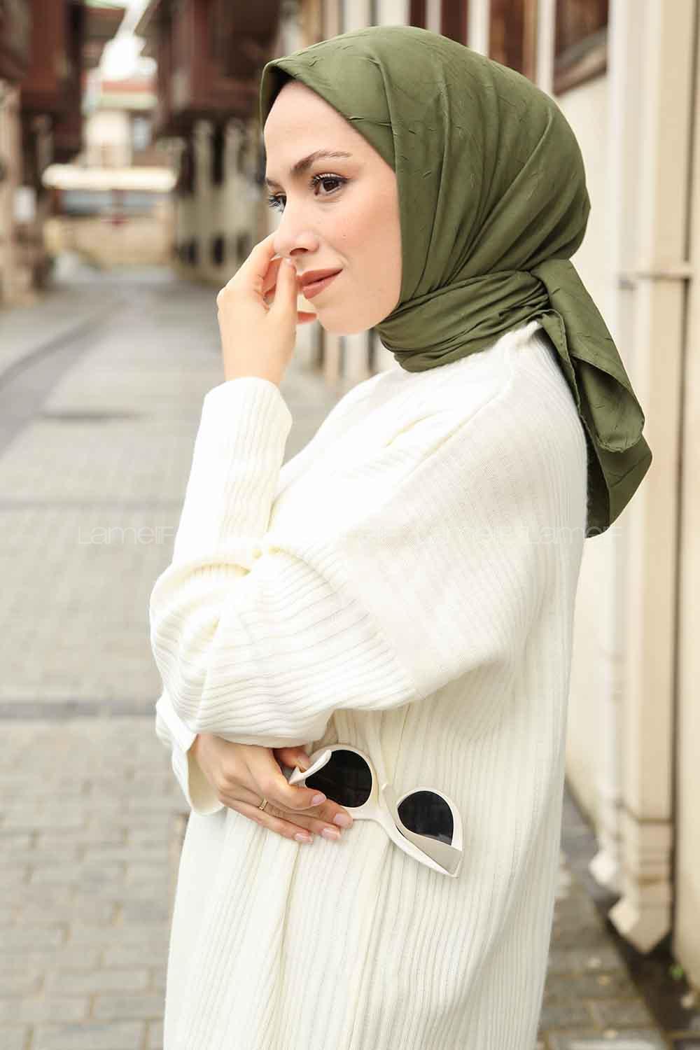 Lamelif Bambu Eşarp Haki