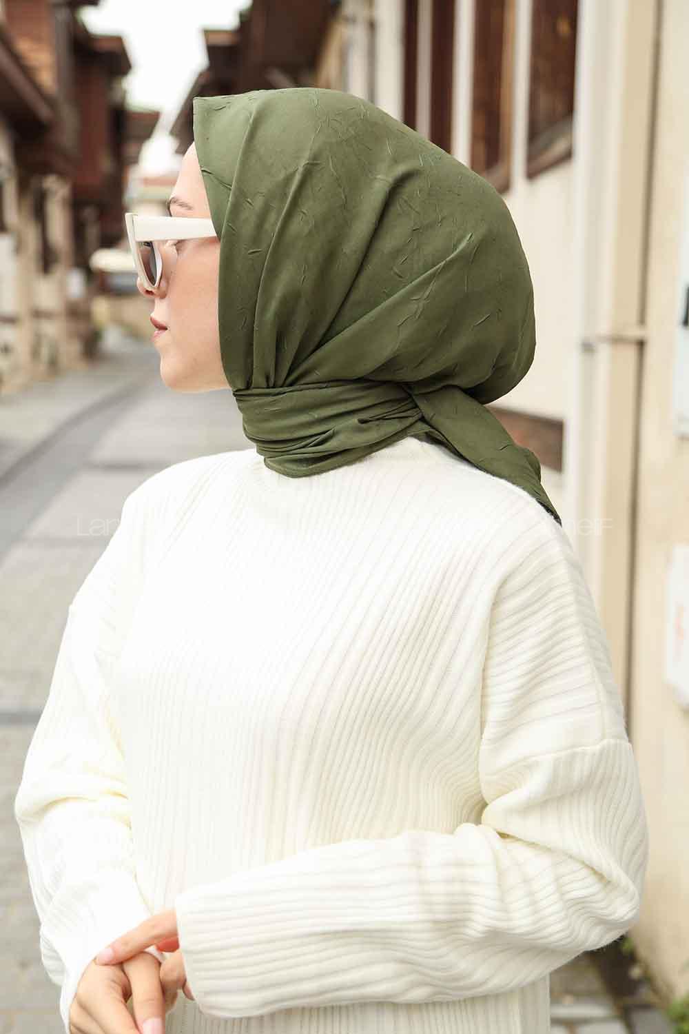 Lamelif Bambu Eşarp Haki