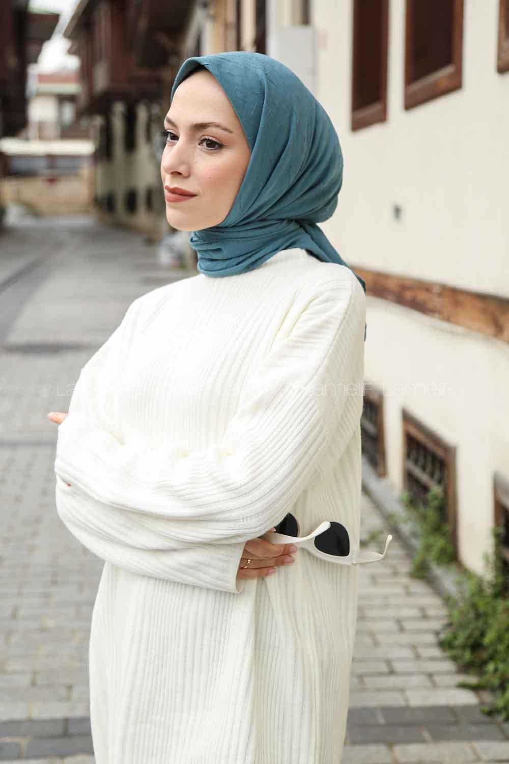 Lamelif Bambu Eşarp Petrol Mavi