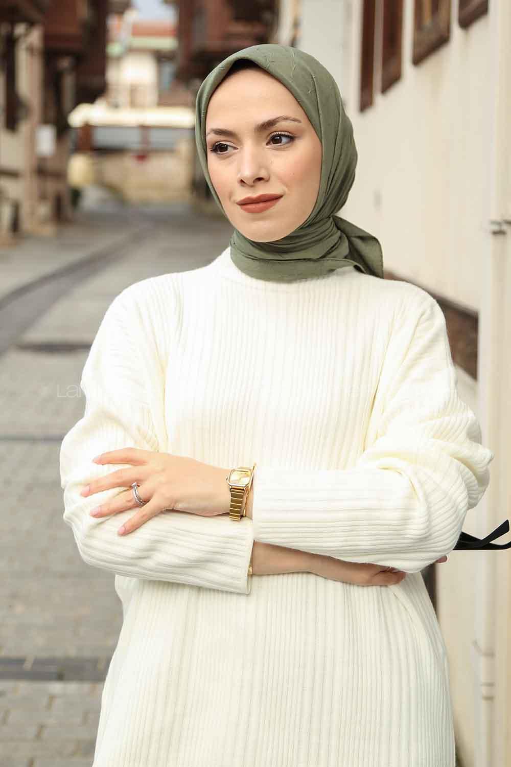 Lamelif Bambu Eşarp Yaprak Yeşili