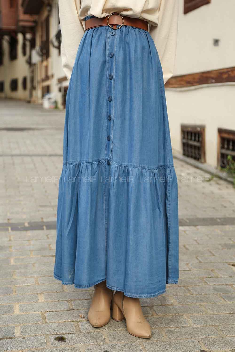 Lamelif Kot Etek Açık Mavi