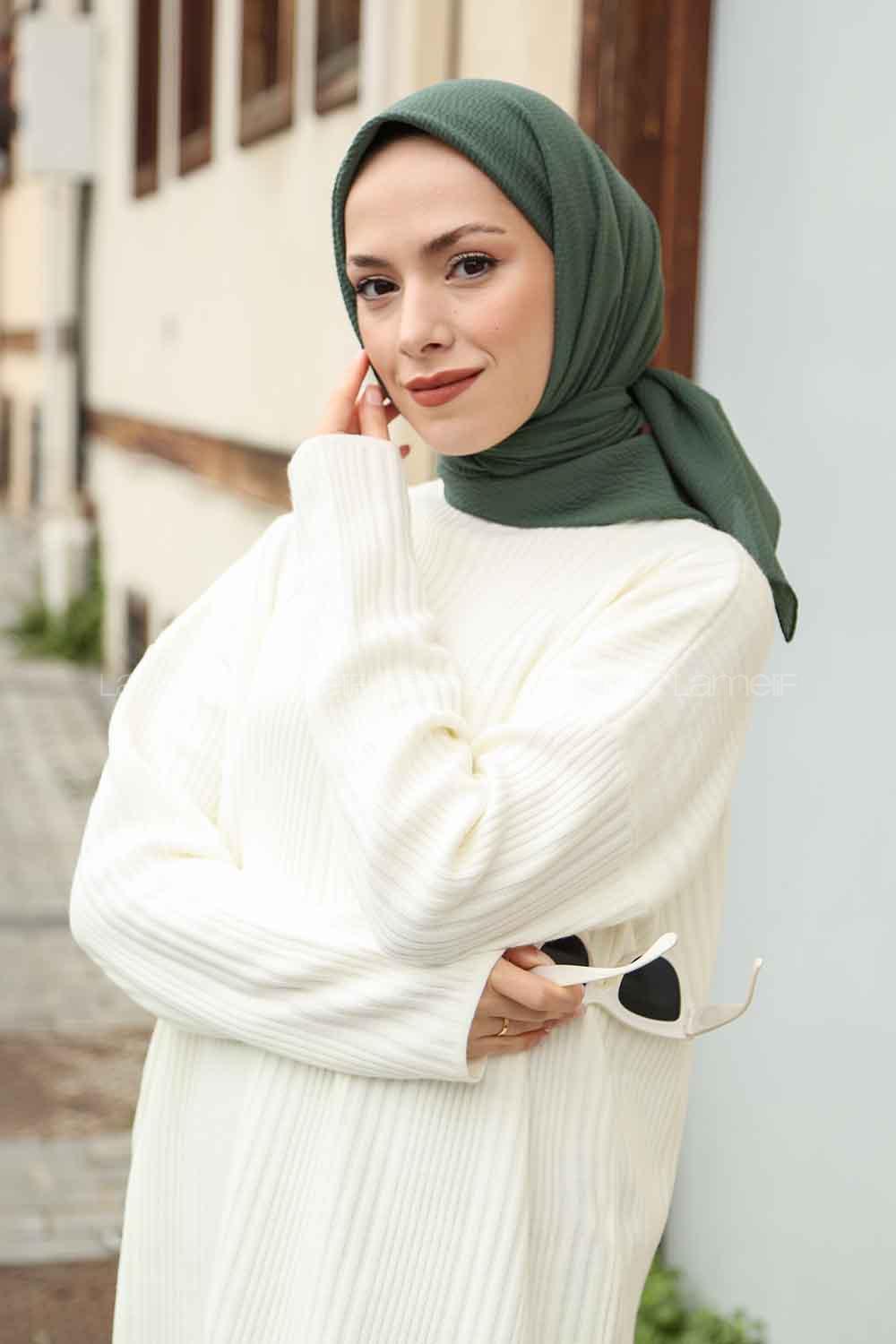 Lamelif Mio Caz Eşarp Nefti Yeşili