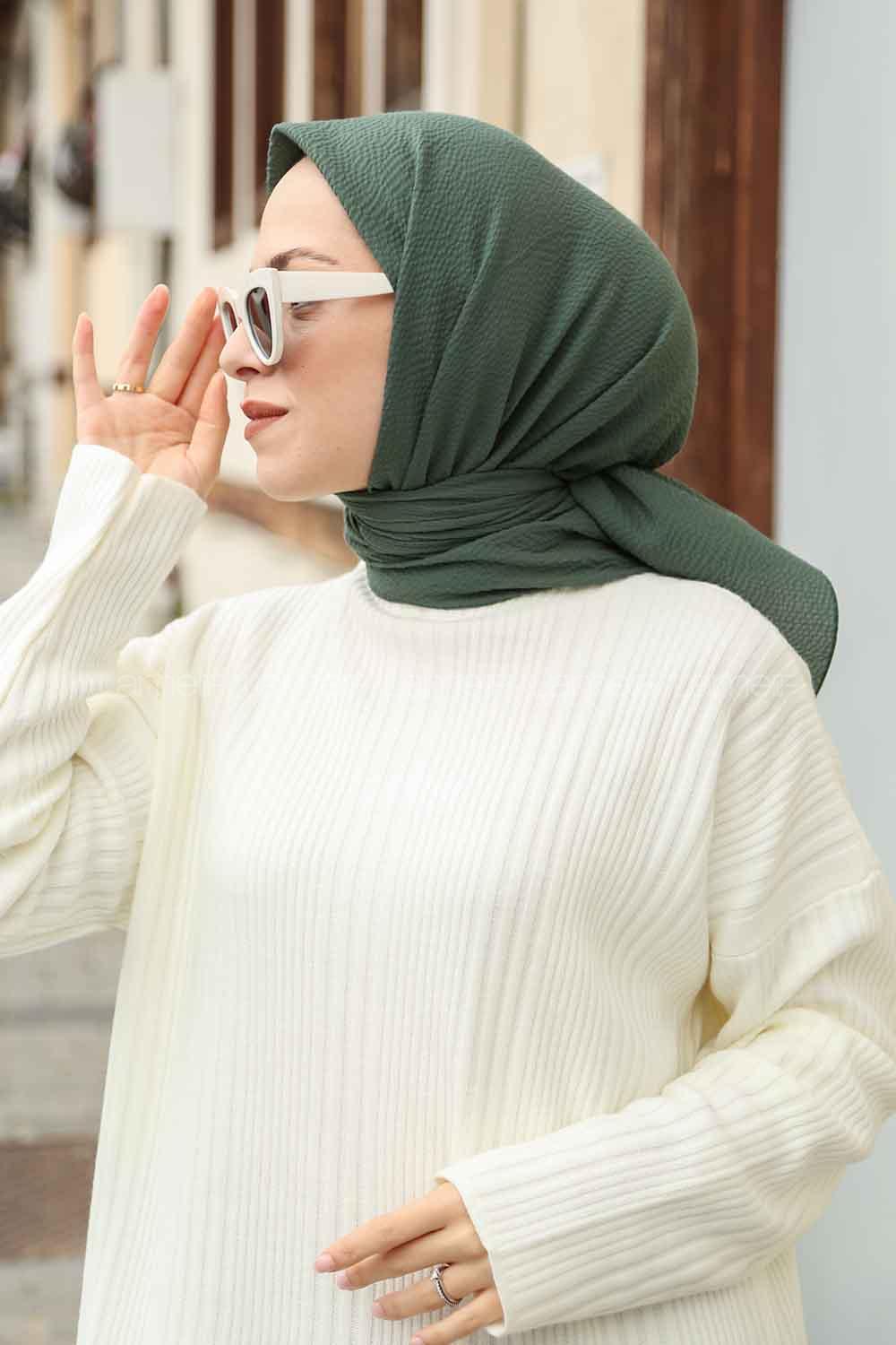 Lamelif Mio Caz Eşarp Nefti Yeşili