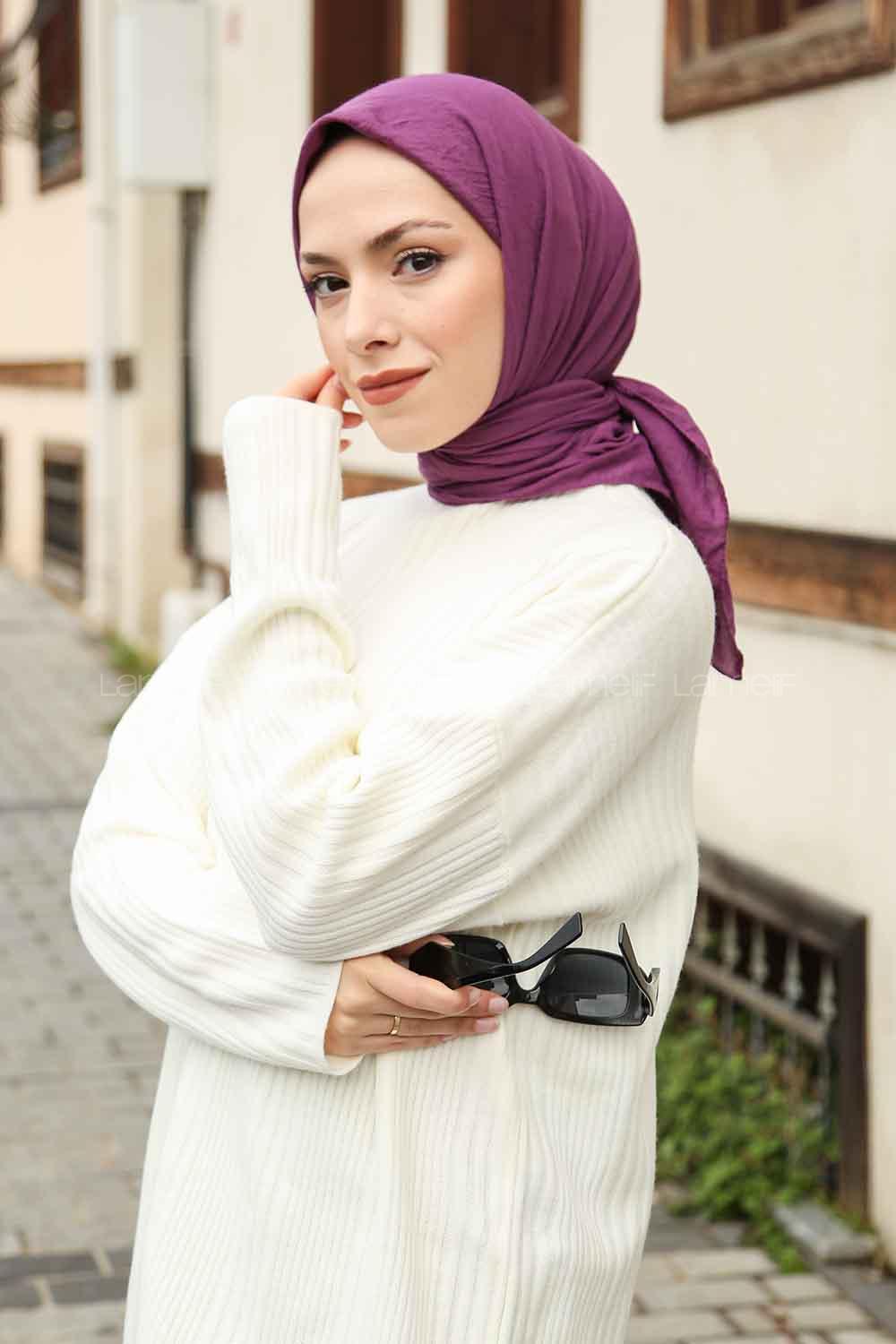 Lamelif Soft Touch Eşarp Açık Mor