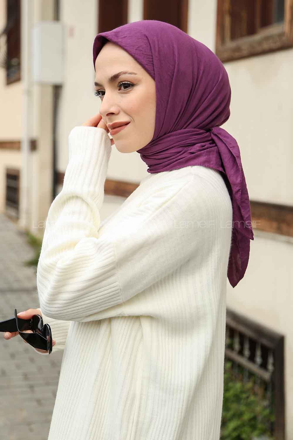 Lamelif Soft Touch Eşarp Açık Mor