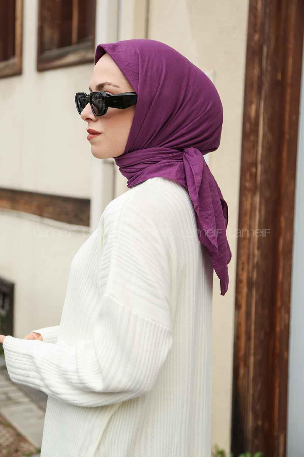 Lamelif Soft Touch Eşarp Açık Mor