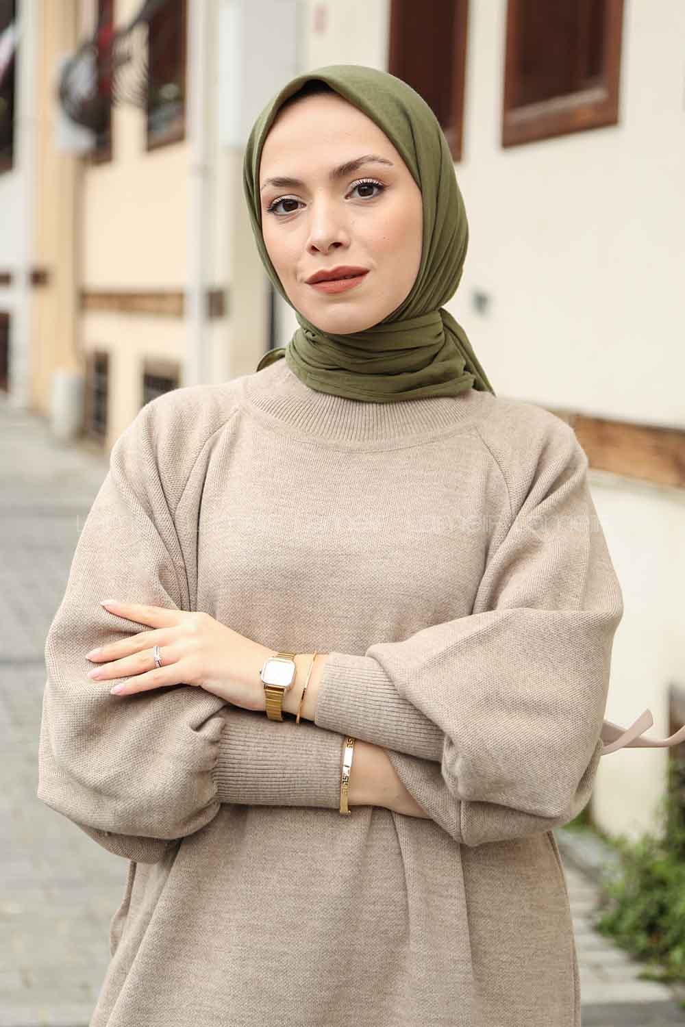 Army Green Cotton Fabric Straight Scarf